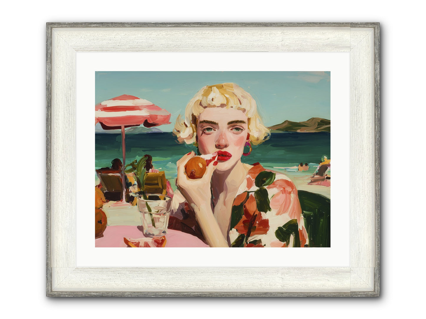 Horizon Hypnosis Framed Print - Driftwood White 24x18
