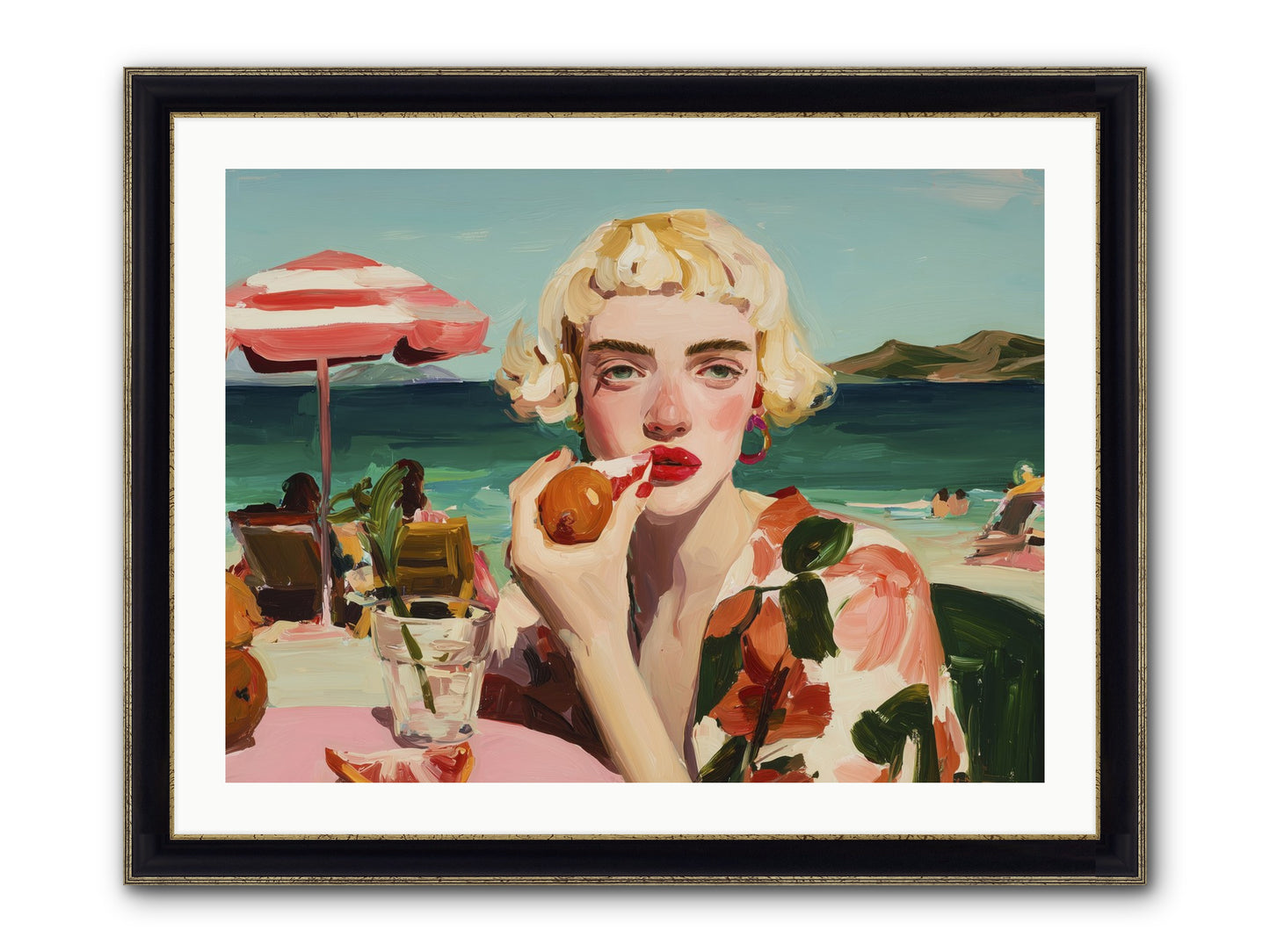 Horizon Hypnosis Framed Print - Black & Gold 32x24