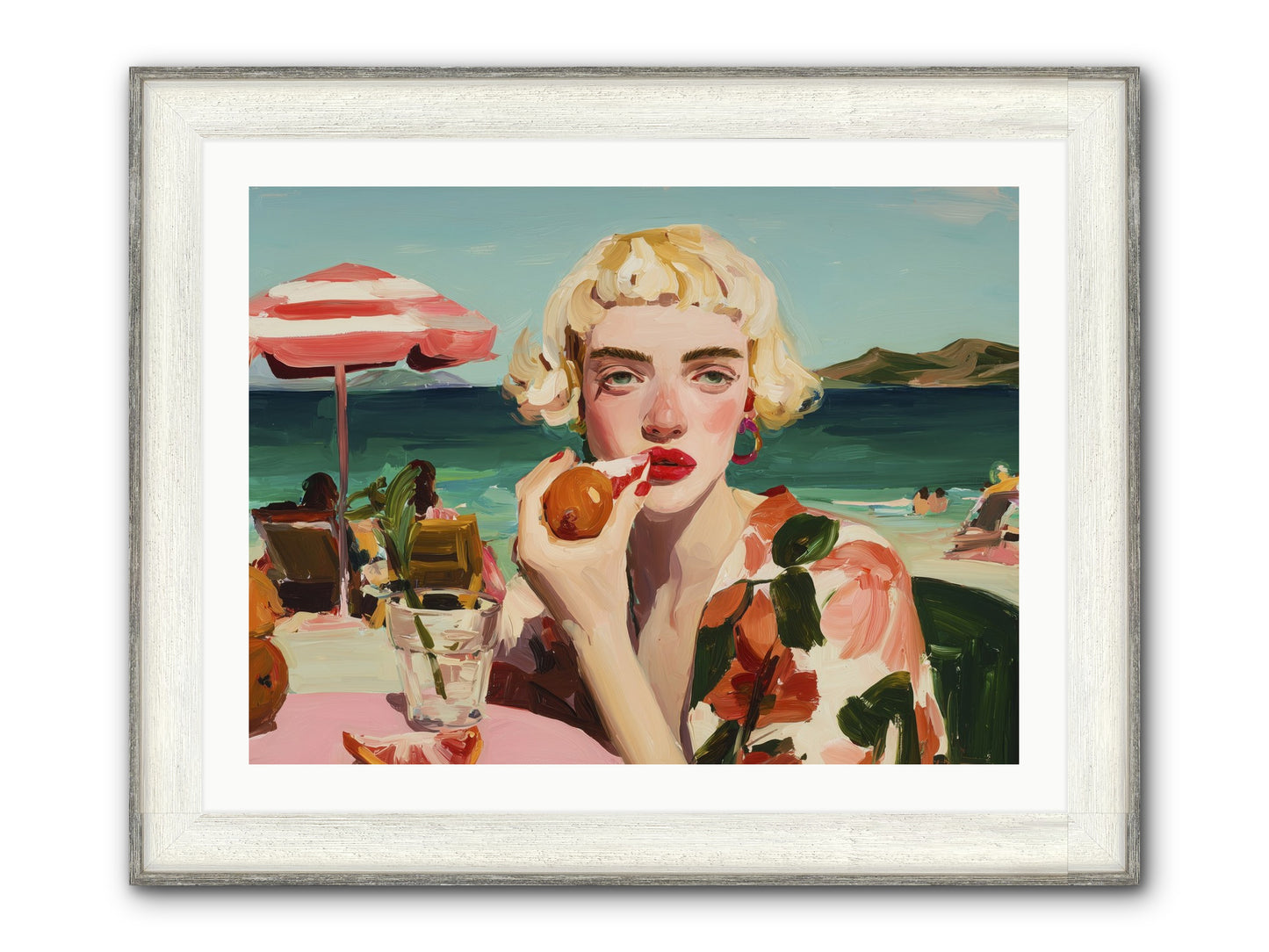 Horizon Hypnosis Framed Print - Driftwood White 32x24