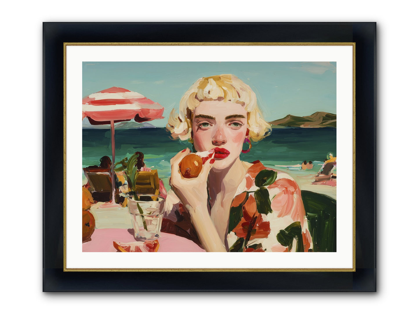 Horizon Hypnosis Framed Print - Wide Black w/Gold 32x24