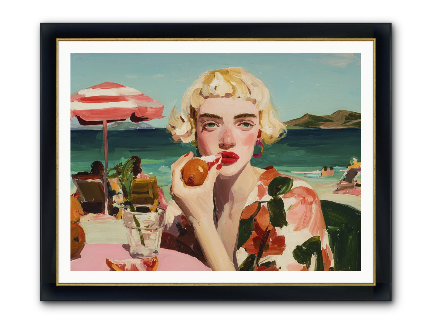 Horizon Hypnosis Framed Print - Wide Black w/Gold 48x36