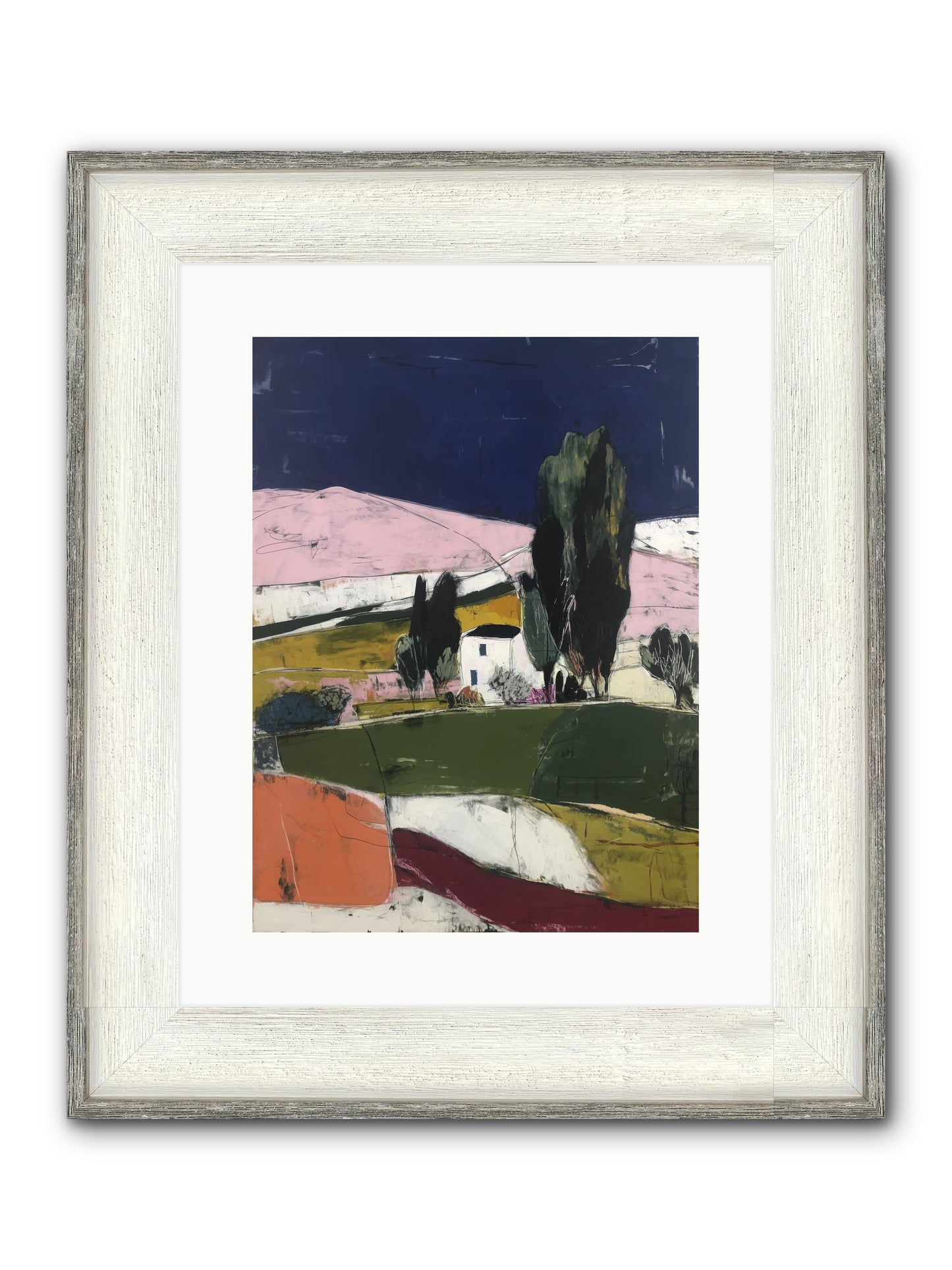 Horizon Of Cypress Framed Print - Driftwood White 12x16