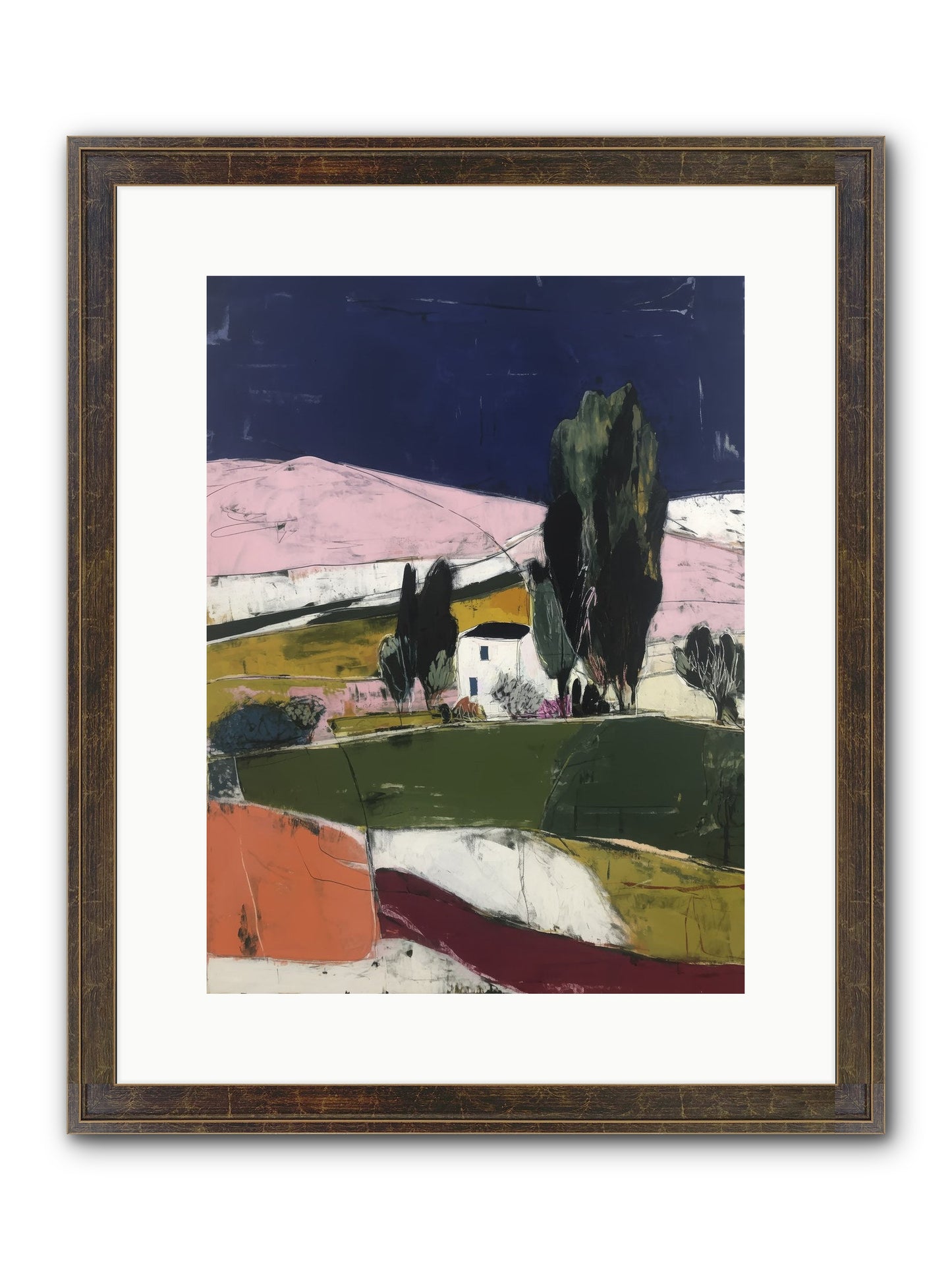 Horizon Of Cypress Framed Print - Slimwoods Black/Gold 12x16