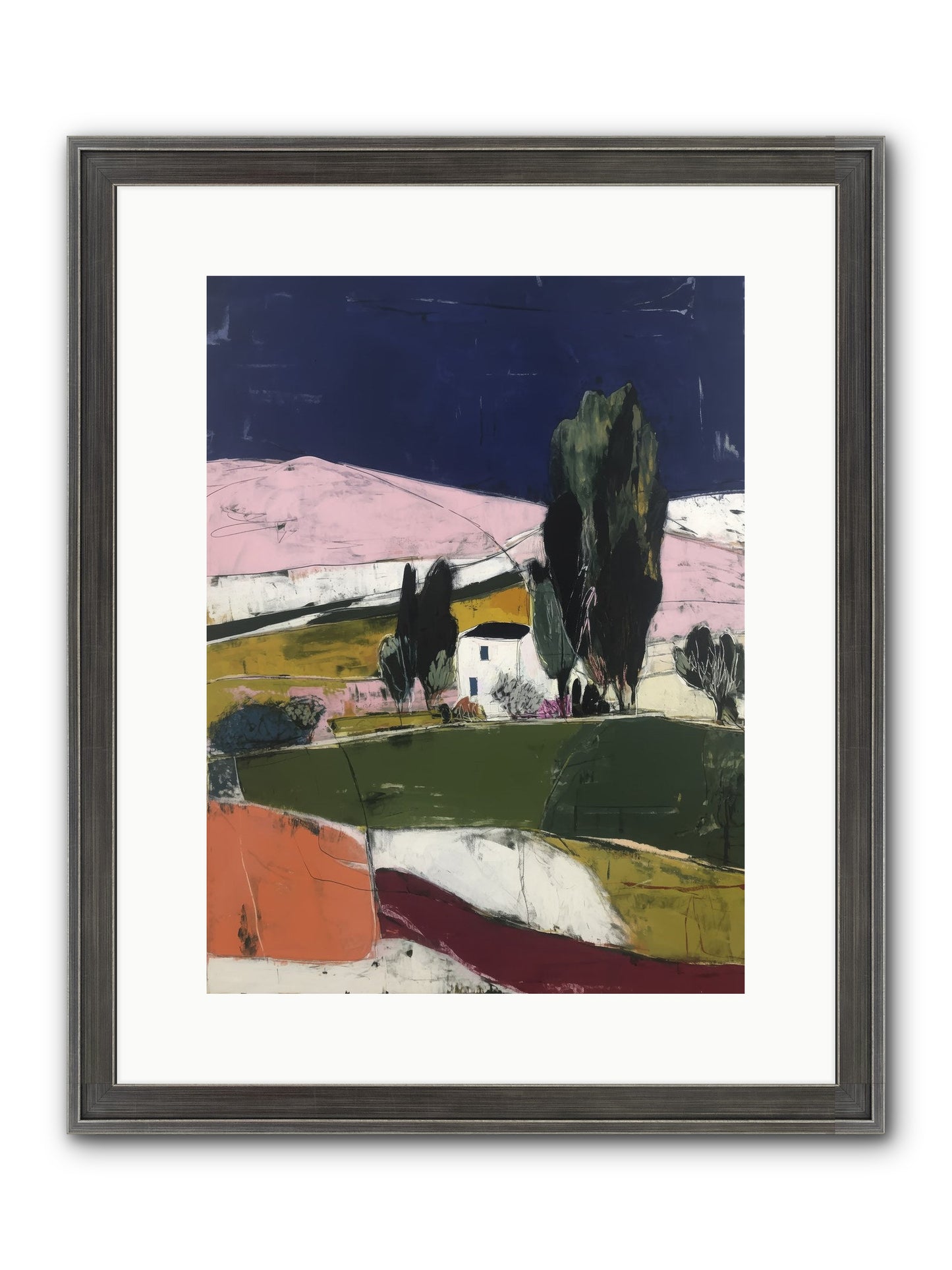 Horizon Of Cypress Framed Print - Slimwoods Black/Silver 12x16