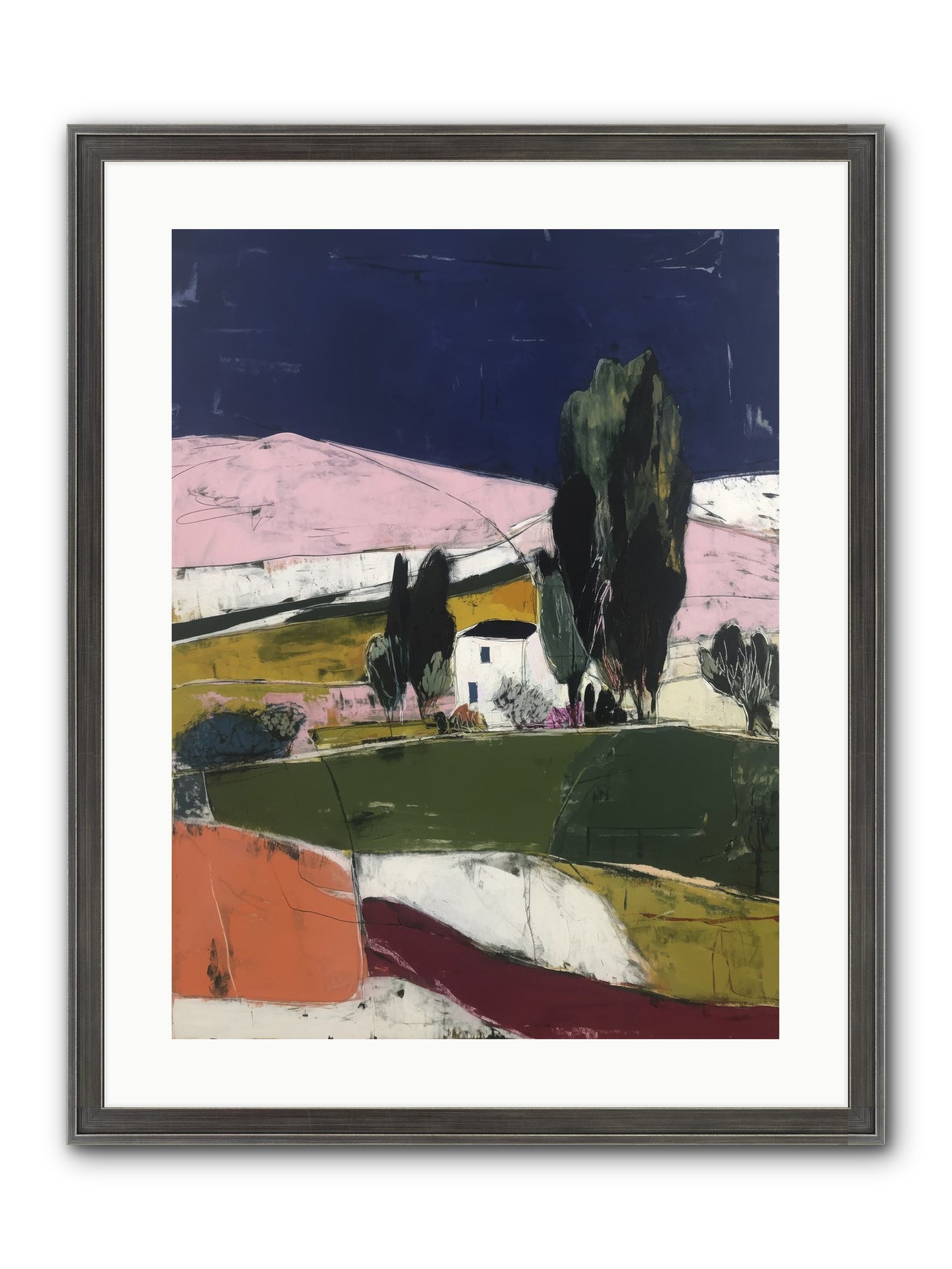 Horizon Of Cypress Framed Print - Slimwoods Black/Silver 18x24
