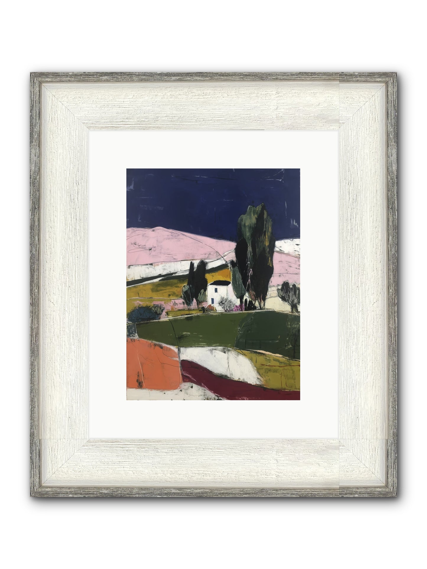 Horizon Of Cypress Framed Print - Driftwood White 9x12
