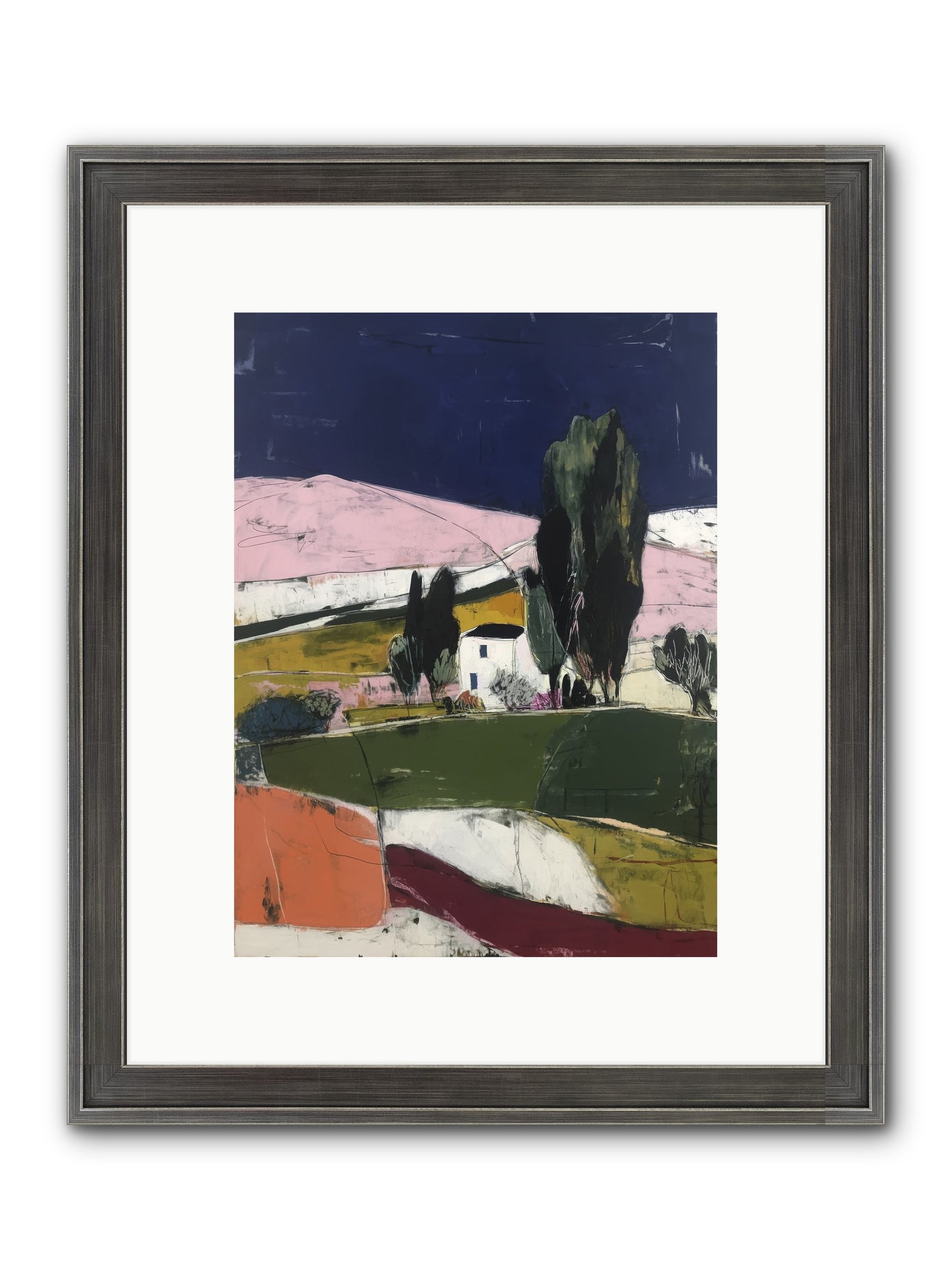 Horizon Of Cypress Framed Print - Slimwoods Black/Silver 9x12