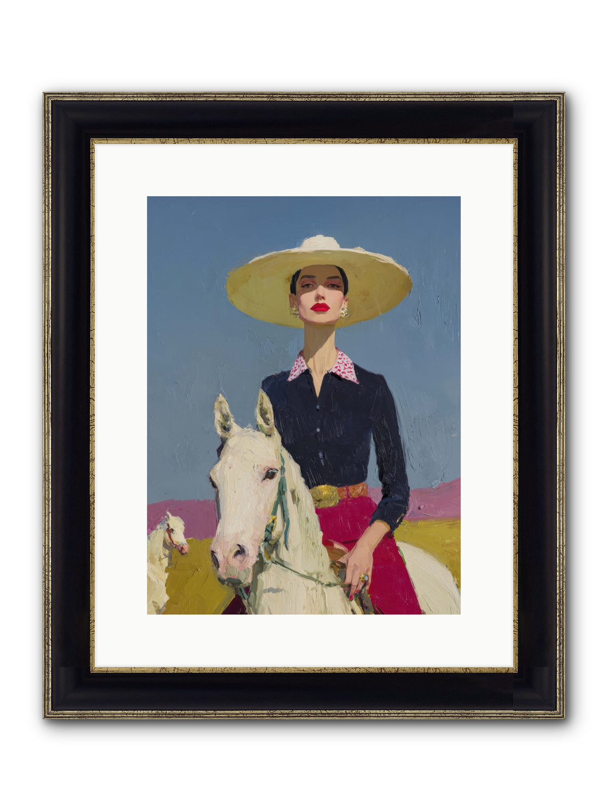 Horizon's Gentle Pull Framed Print - Black & Gold 12x16