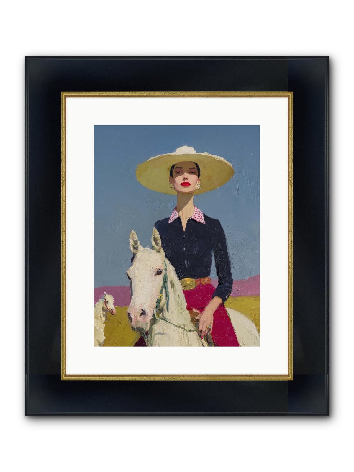 Horizon's Gentle Pull Framed Print - Wide Black w/Gold 12x16