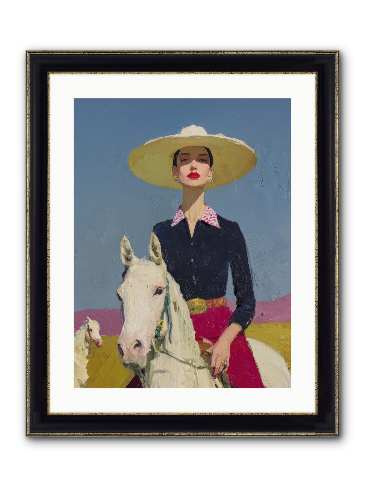 Horizon's Gentle Pull Framed Print - Black & Gold 18x24