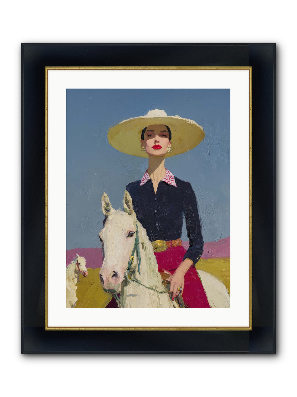 Horizon's Gentle Pull Framed Print - Wide Black w/Gold 18x24