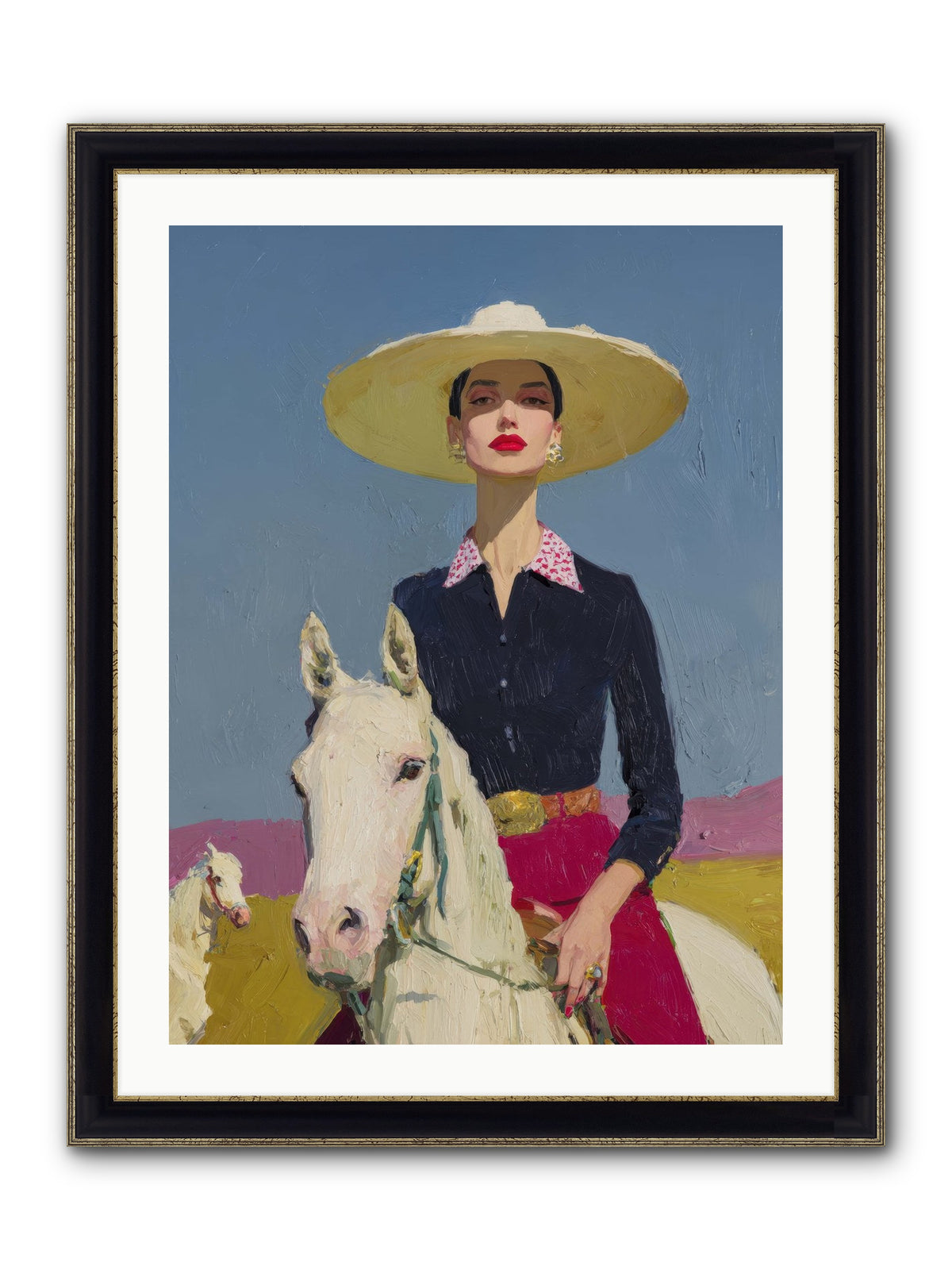 Horizon's Gentle Pull Framed Print - Black & Gold 24x32