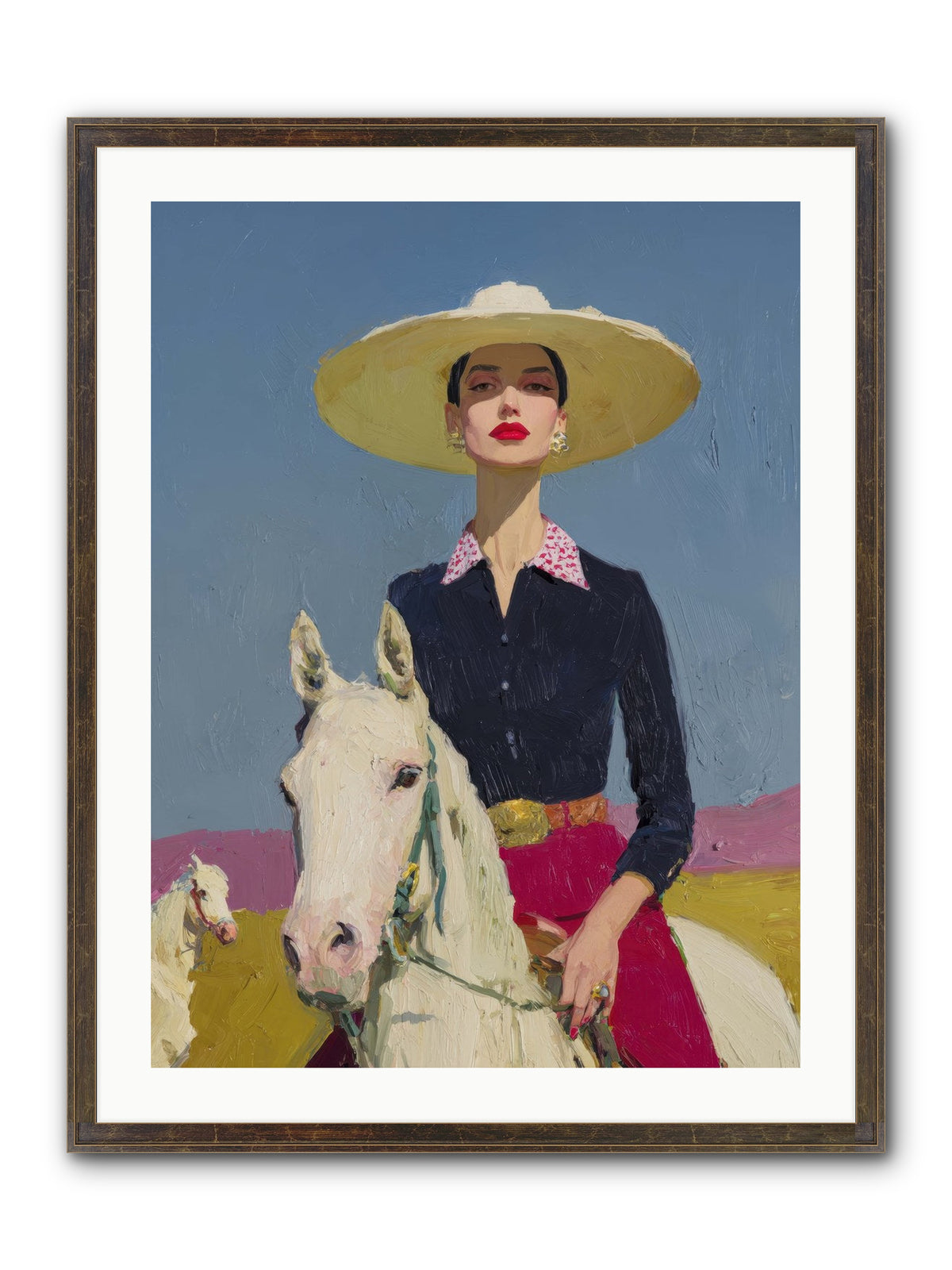 Horizon's Gentle Pull Framed Print - Slimwoods Black/Gold 24x32