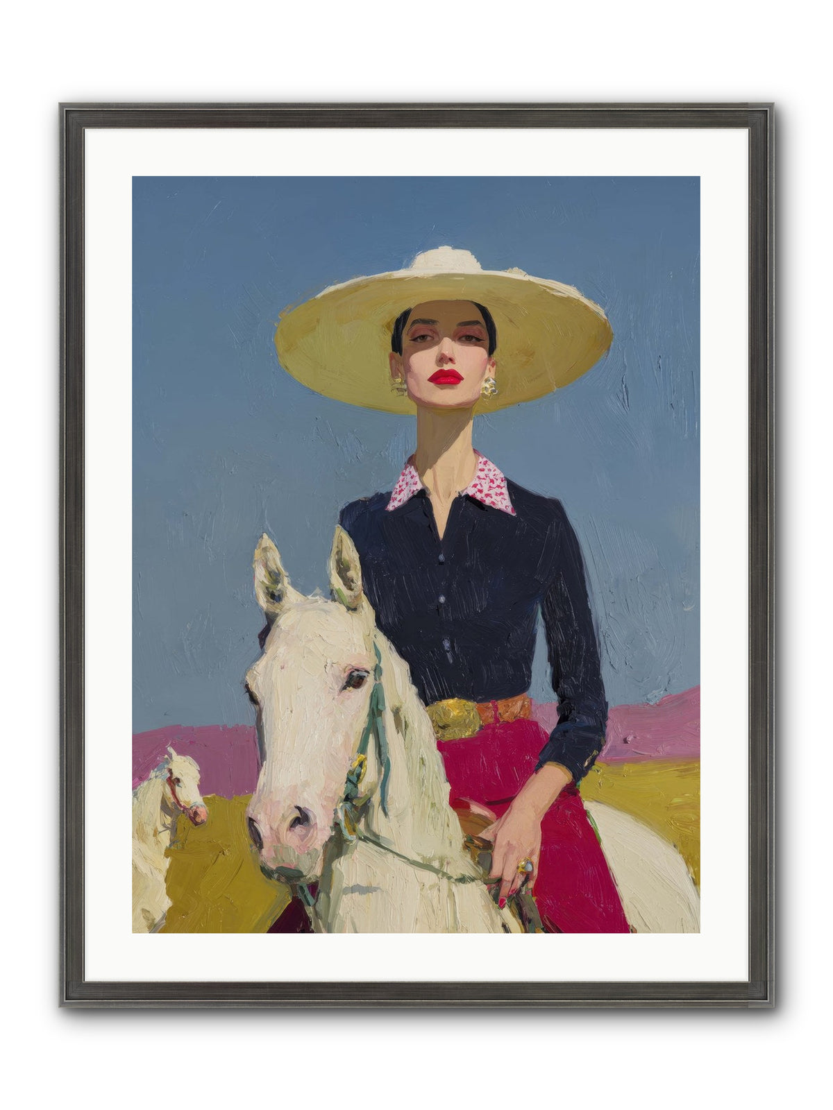 Horizon's Gentle Pull Framed Print - Slimwoods Black/Silver 24x32