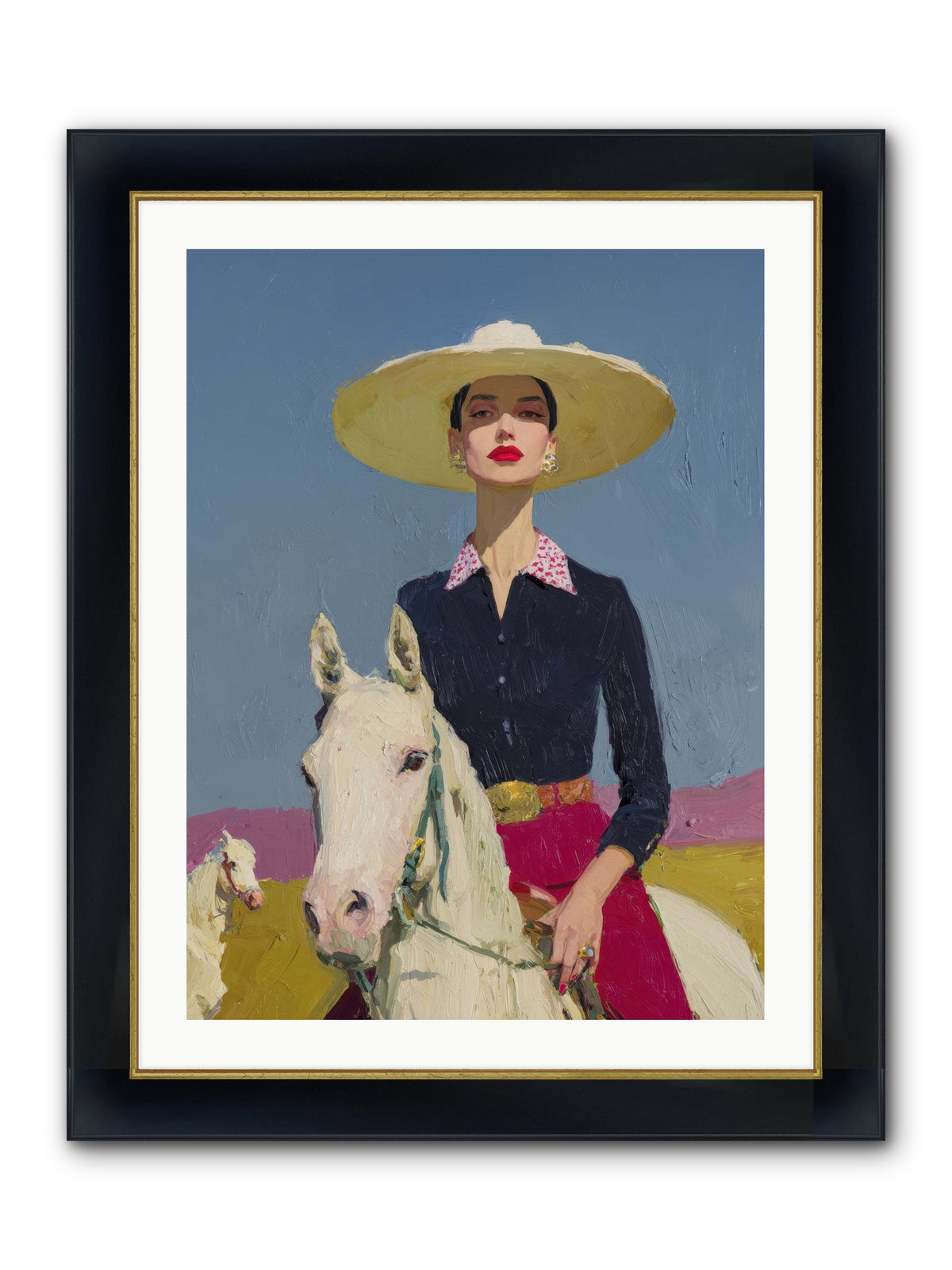 Horizon's Gentle Pull Framed Print - Wide Black w/Gold 24x32