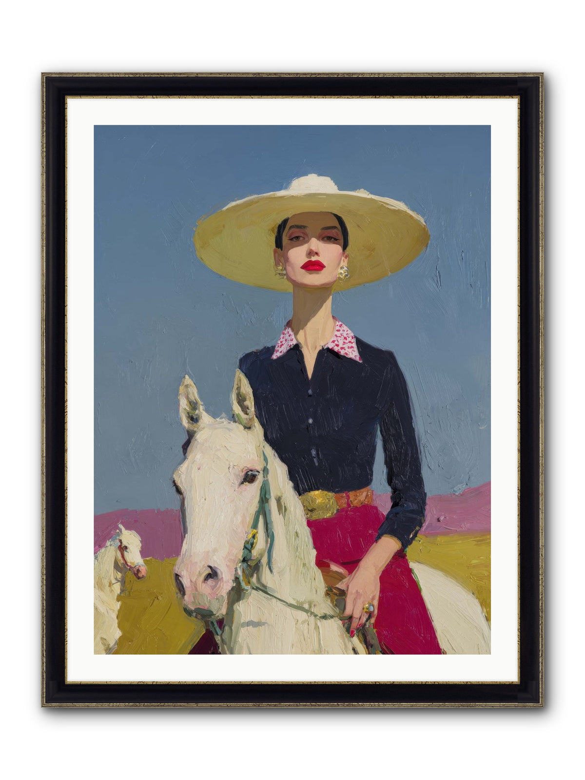 Horizon's Gentle Pull Framed Print - Black & Gold 30x40