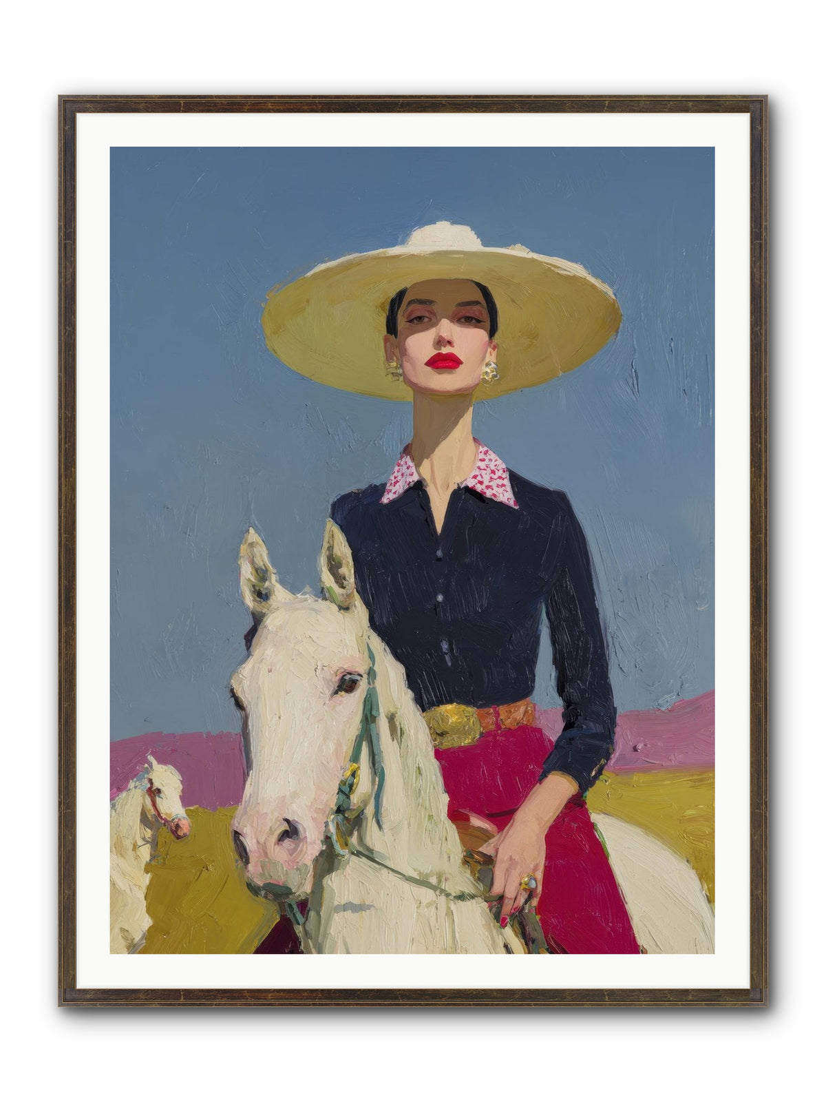 Horizon's Gentle Pull Framed Print - Slimwoods Black/Gold 36x48