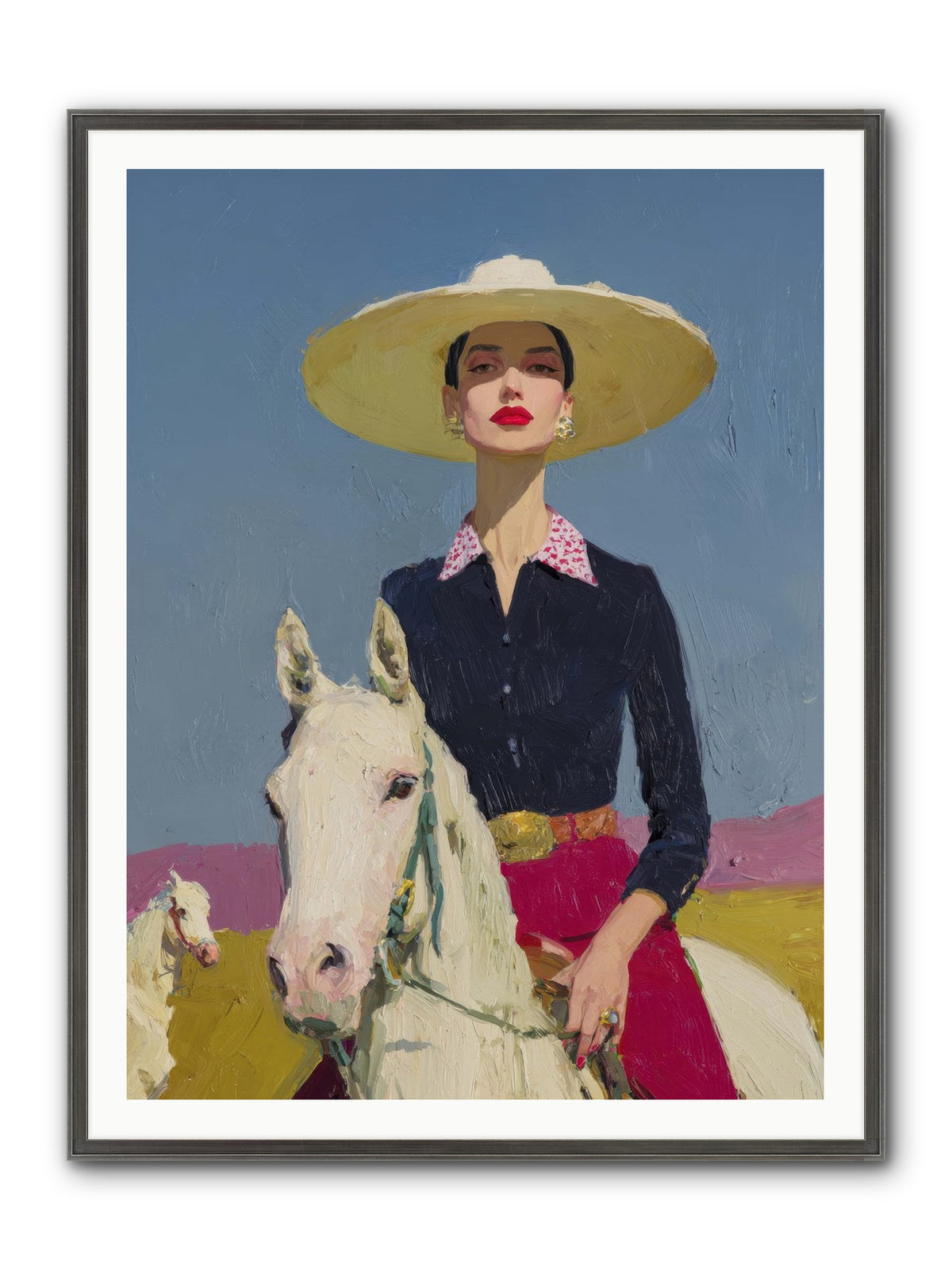 Horizon's Gentle Pull Framed Print - Slimwoods Black/Silver 36x48