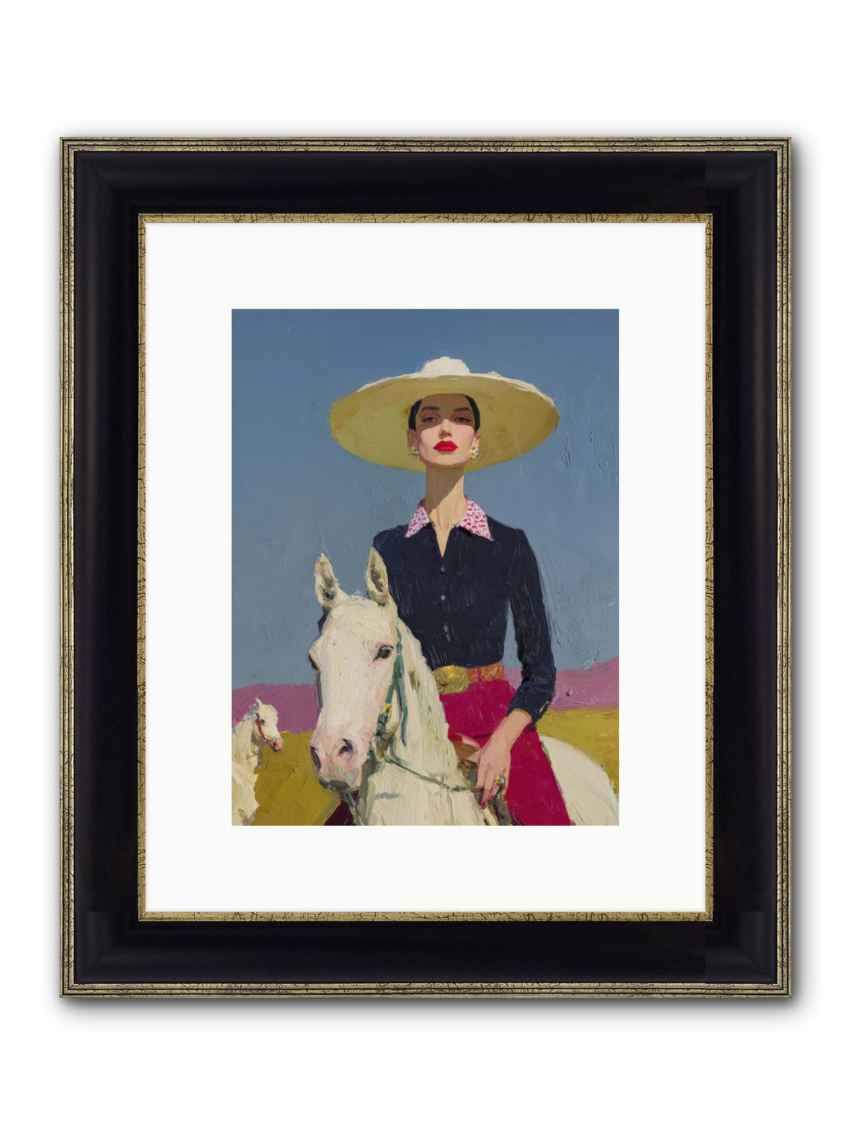 Horizon's Gentle Pull Framed Print - Black & Gold 9x12
