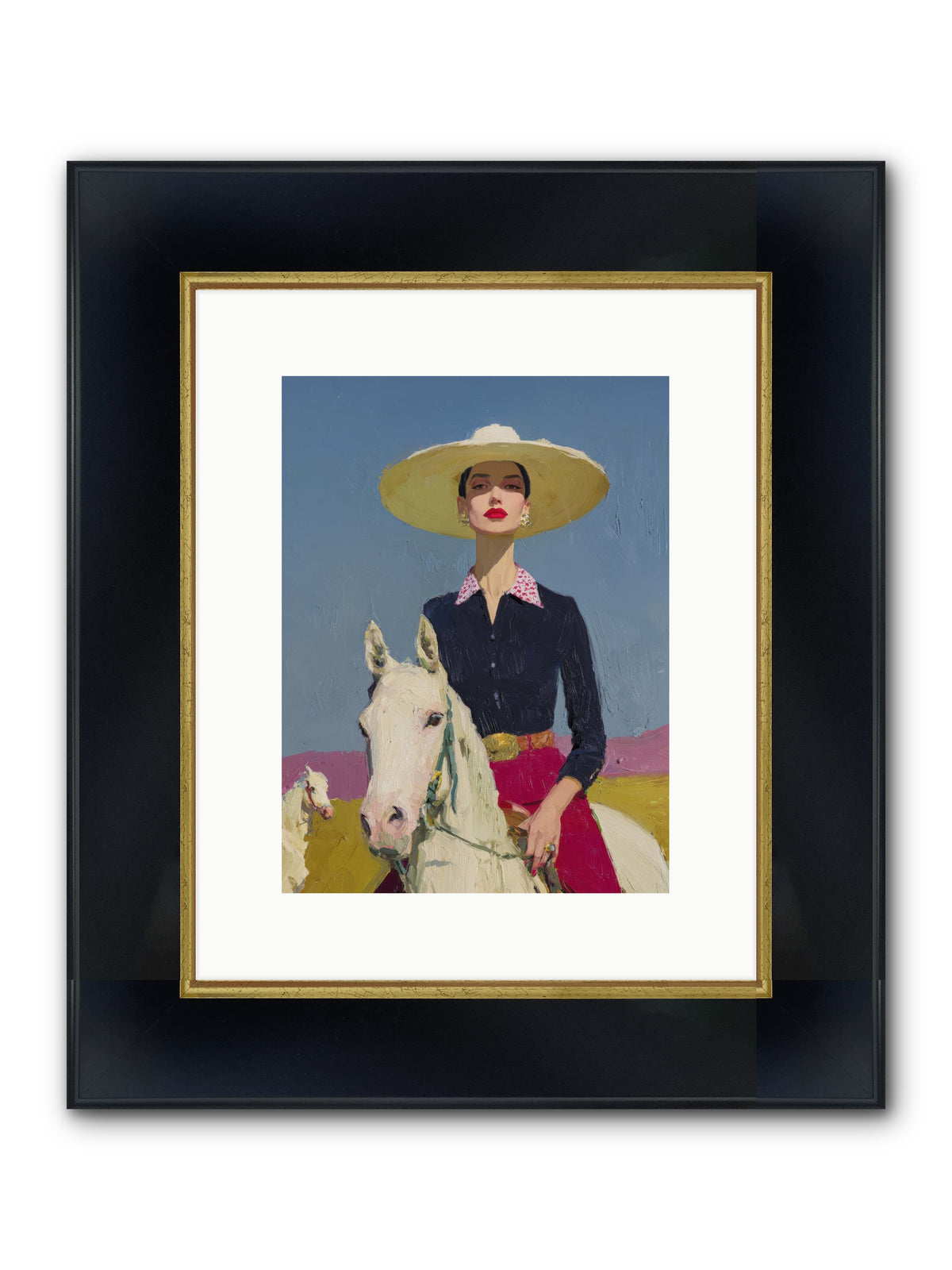 Horizon's Gentle Pull Framed Print - Wide Black w/Gold 9x12