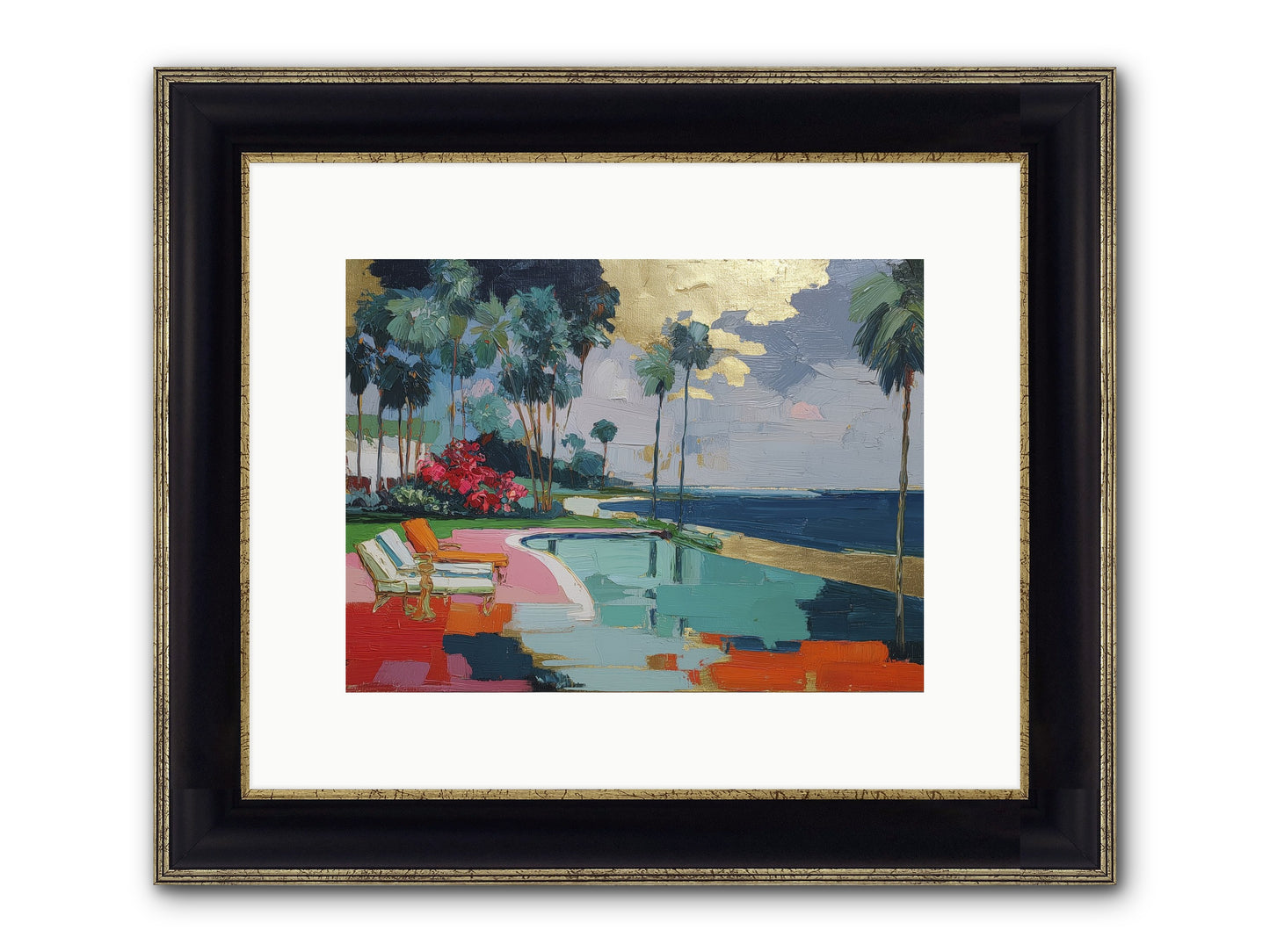Horizon's Invitation Framed Print - Black & Gold 12x9