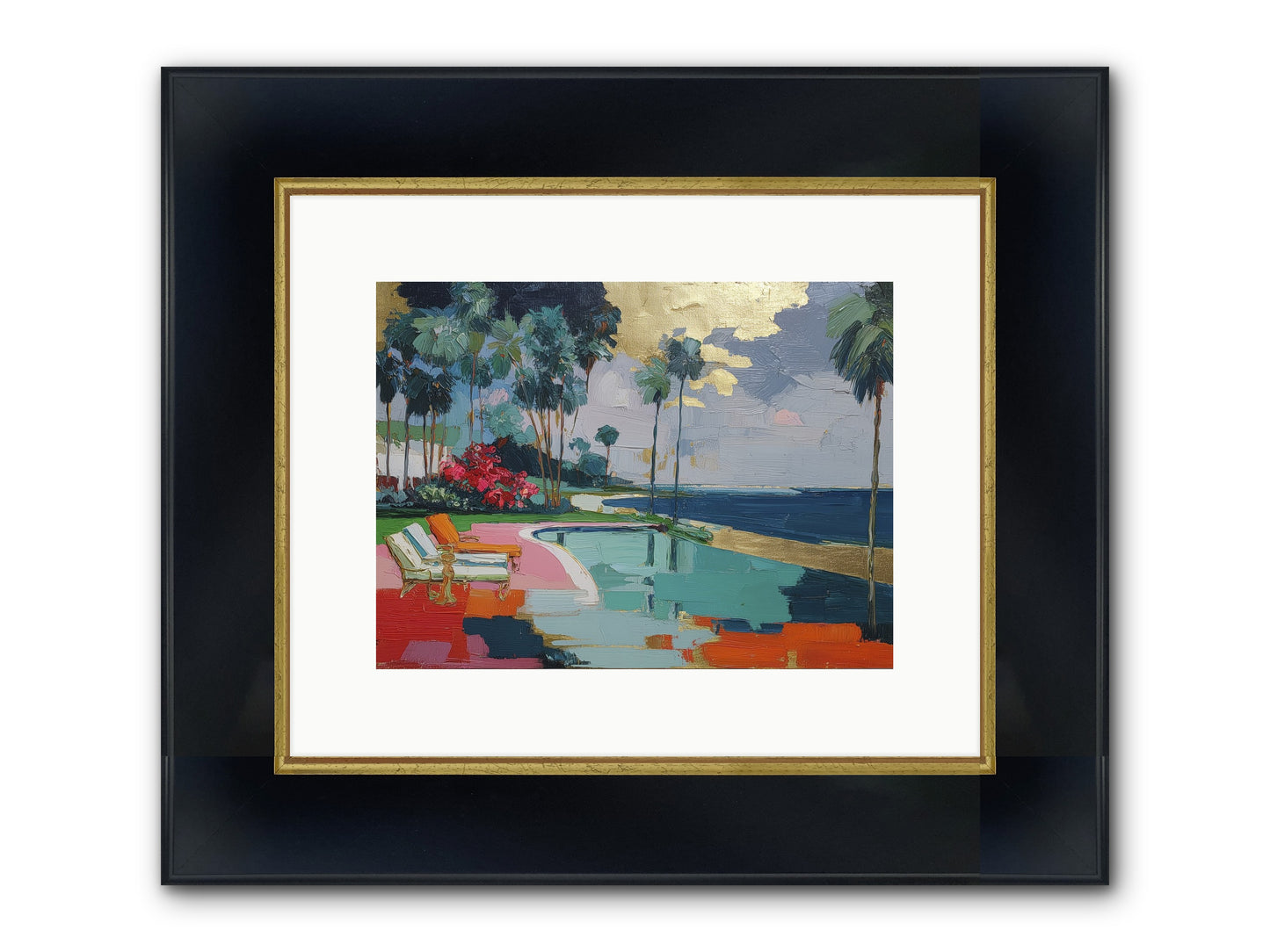 Horizon's Invitation Framed Print - Wide Black w/Gold 12x9