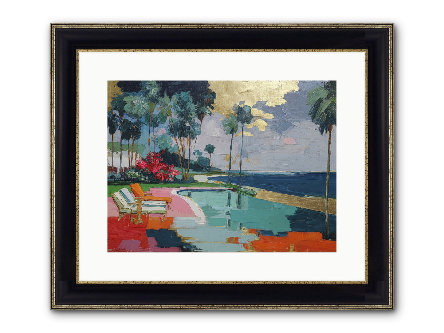 Horizon's Invitation Framed Print - Black & Gold 16x12