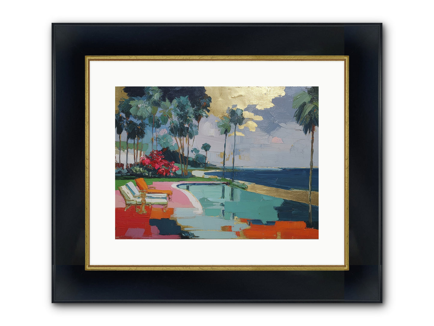 Horizon's Invitation Framed Print - Wide Black w/Gold 16x12