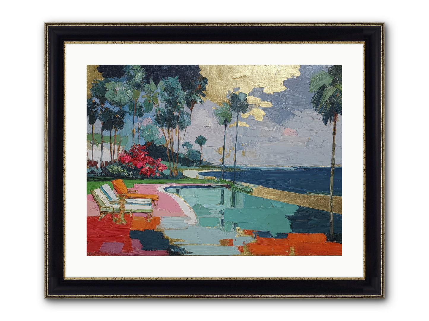 Horizon's Invitation Framed Print - Black & Gold 24x18