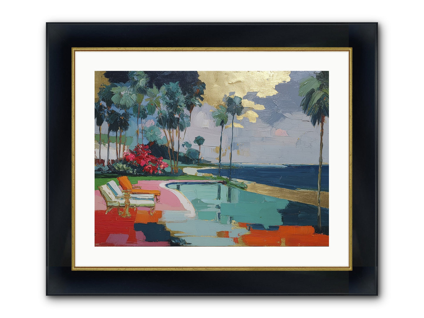 Horizon's Invitation Framed Print - Wide Black w/Gold 24x18