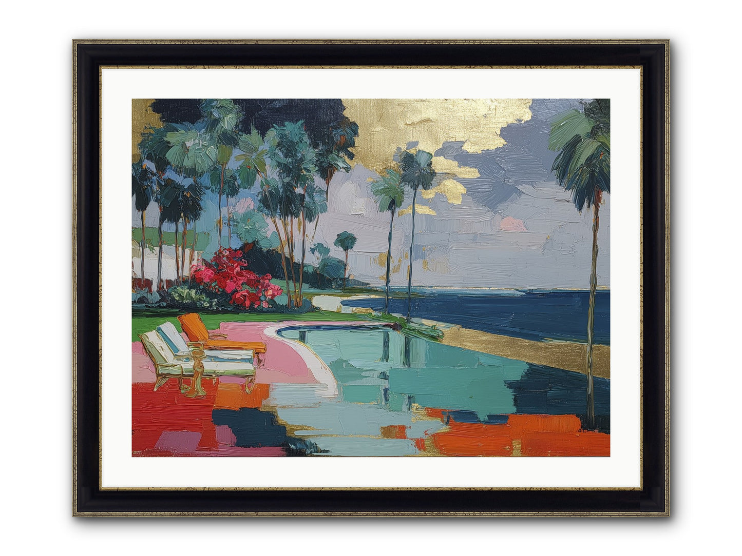 Horizon's Invitation Framed Print - Black & Gold 32x24