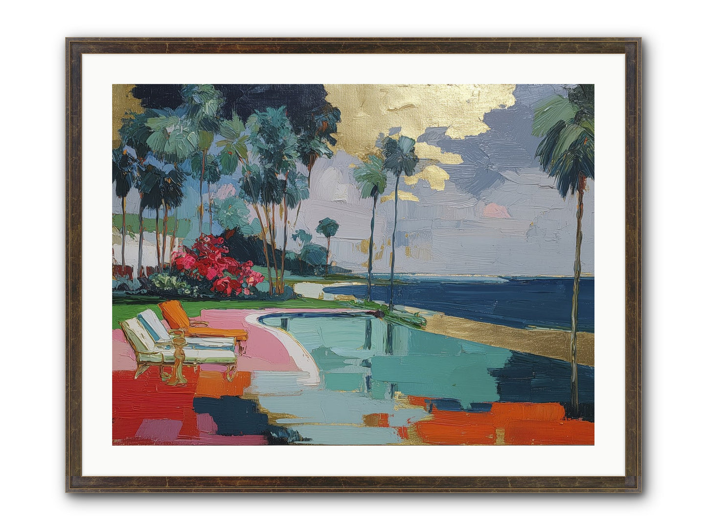 Horizon's Invitation Framed Print - Slimwoods Black/Gold 32x24