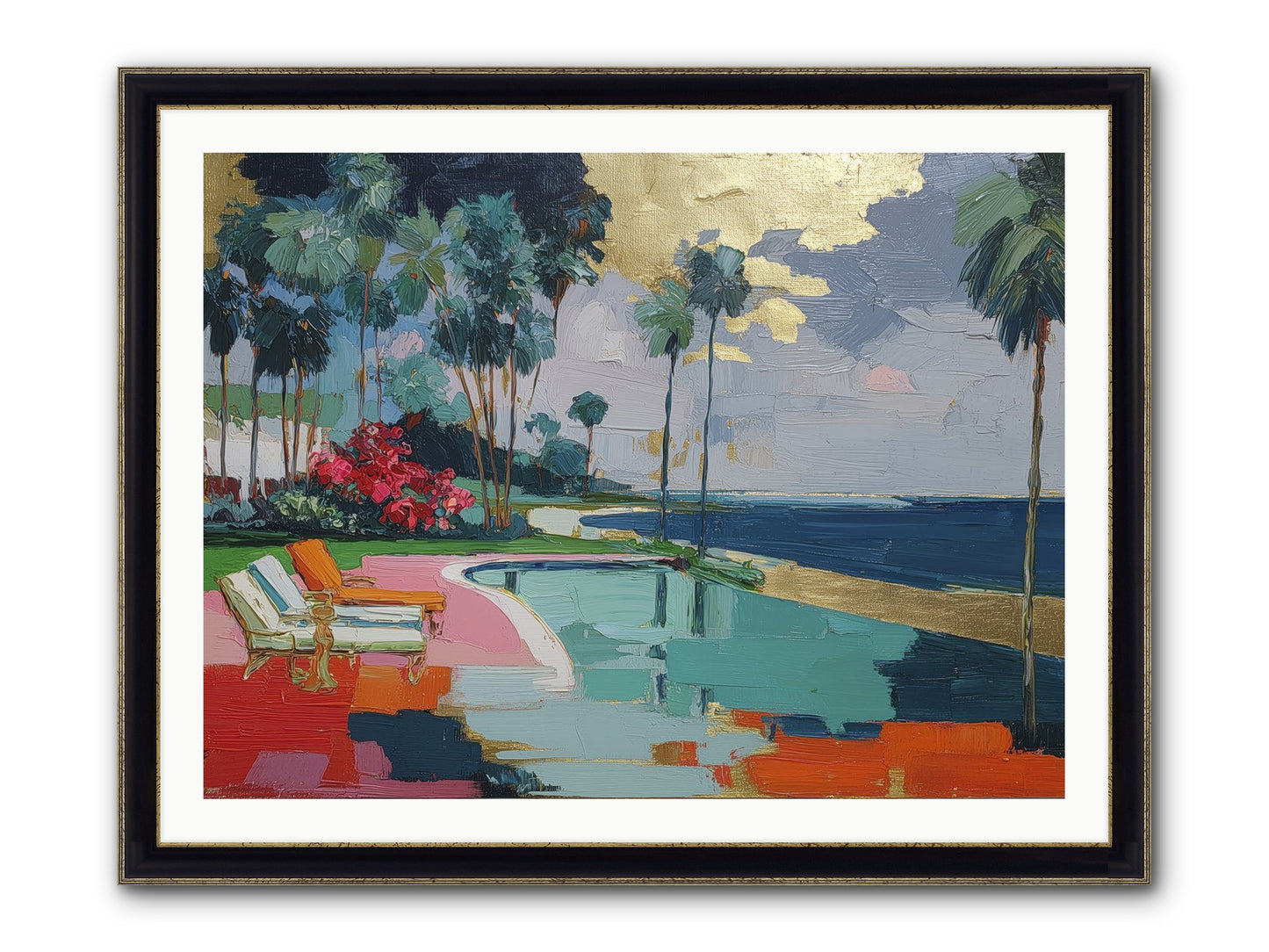 Horizon's Invitation Framed Print - Black & Gold 40x30