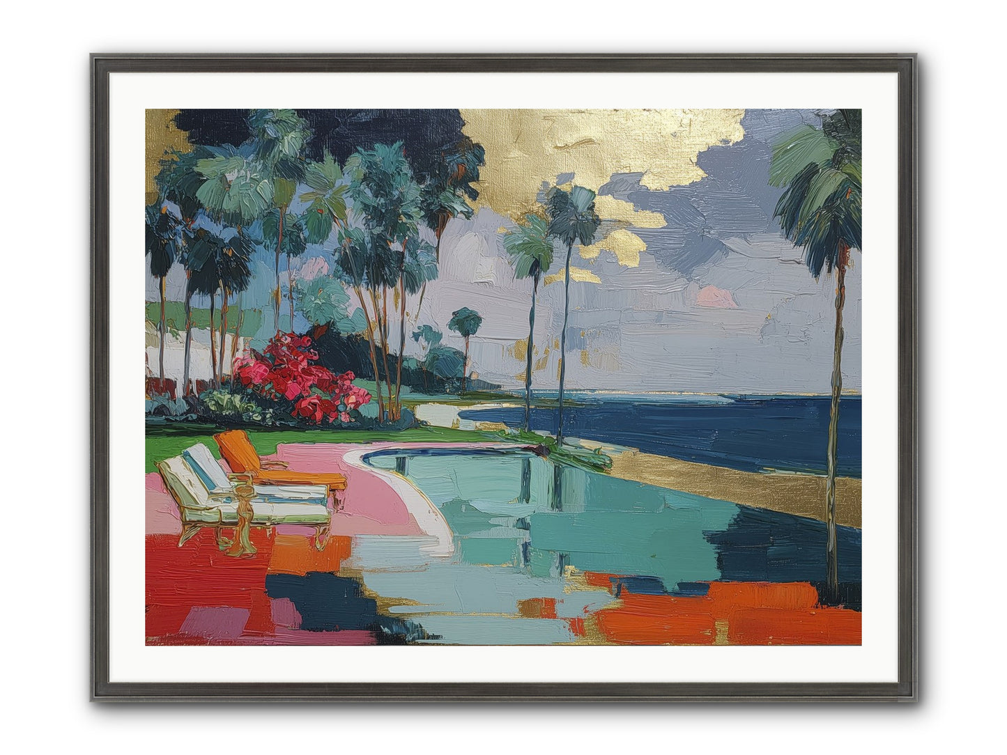 Horizon's Invitation Framed Print - Slimwoods Black/Silver 40x30