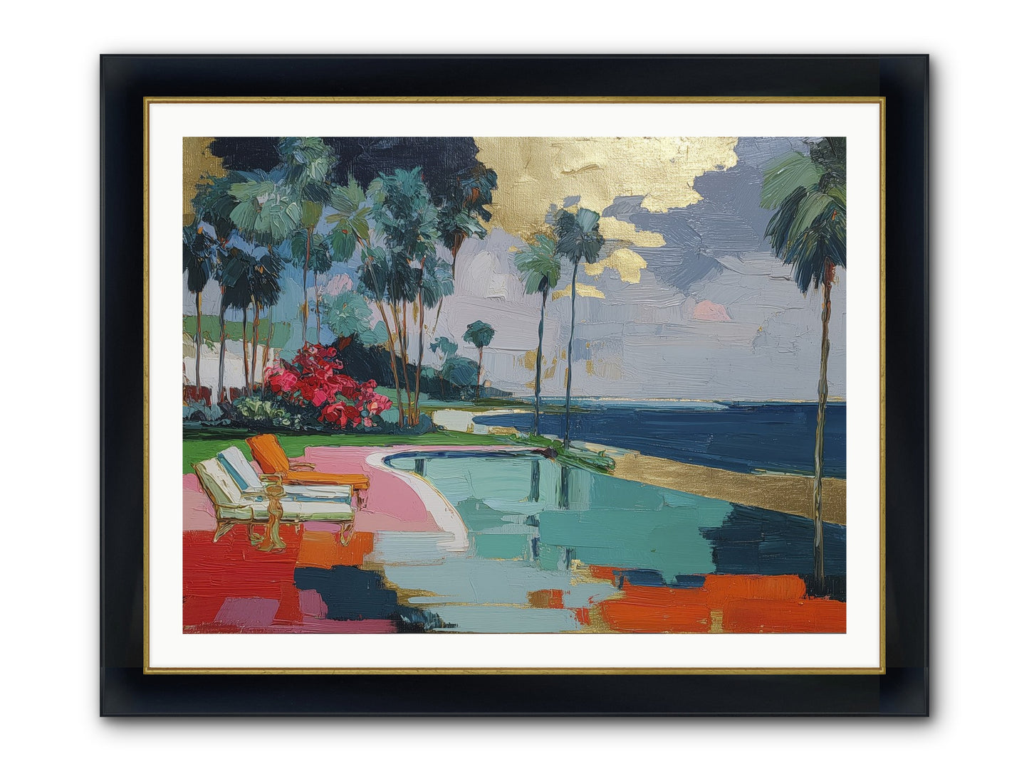 Horizon's Invitation Framed Print - Wide Black w/Gold 40x30