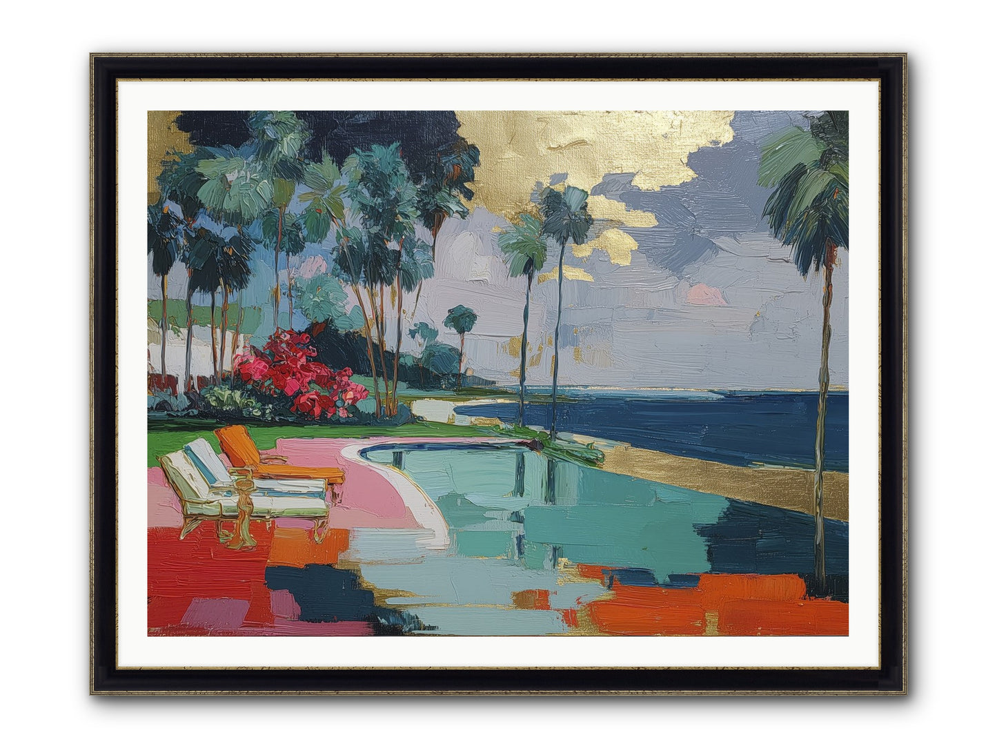 Horizon's Invitation Framed Print - Black & Gold 48x36