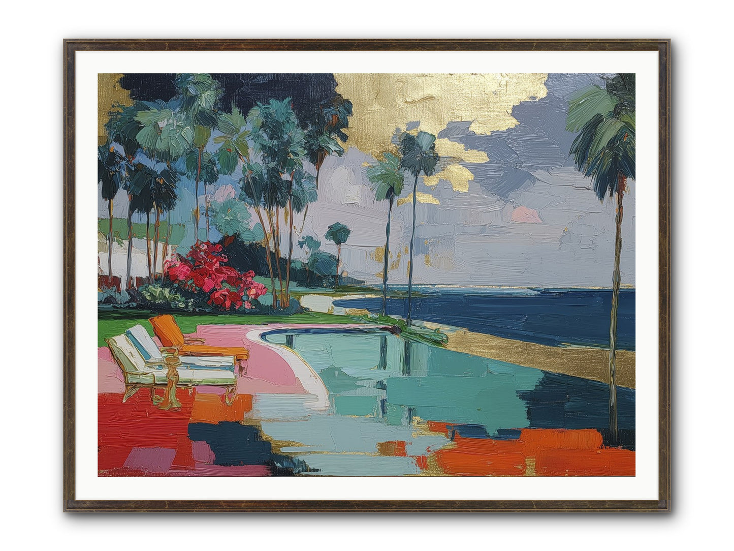 Horizon's Invitation Framed Print - Slimwoods Black/Gold 48x36