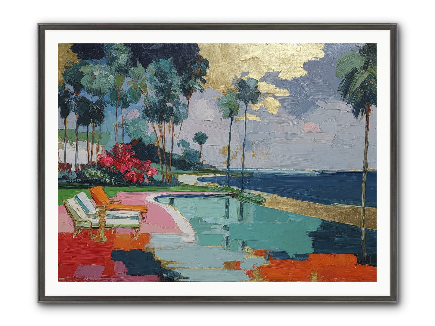 Horizon's Invitation Framed Print - Slimwoods Black/Silver 48x36