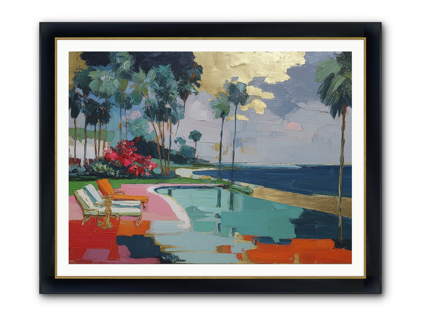 Horizon's Invitation Framed Print - Wide Black w/Gold 48x36