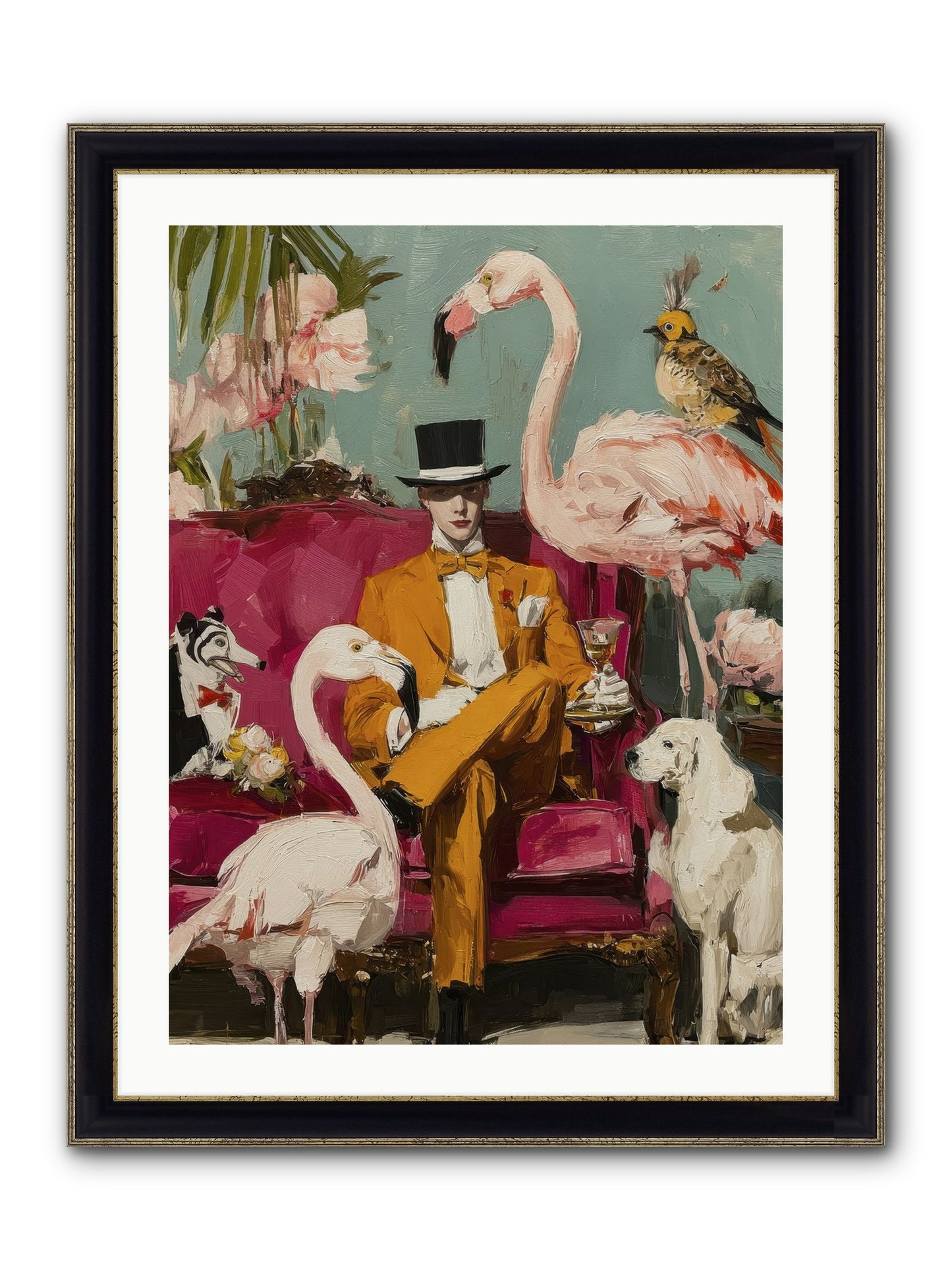 Hours Lost In Wonder Framed Print - Black & Gold 24x32