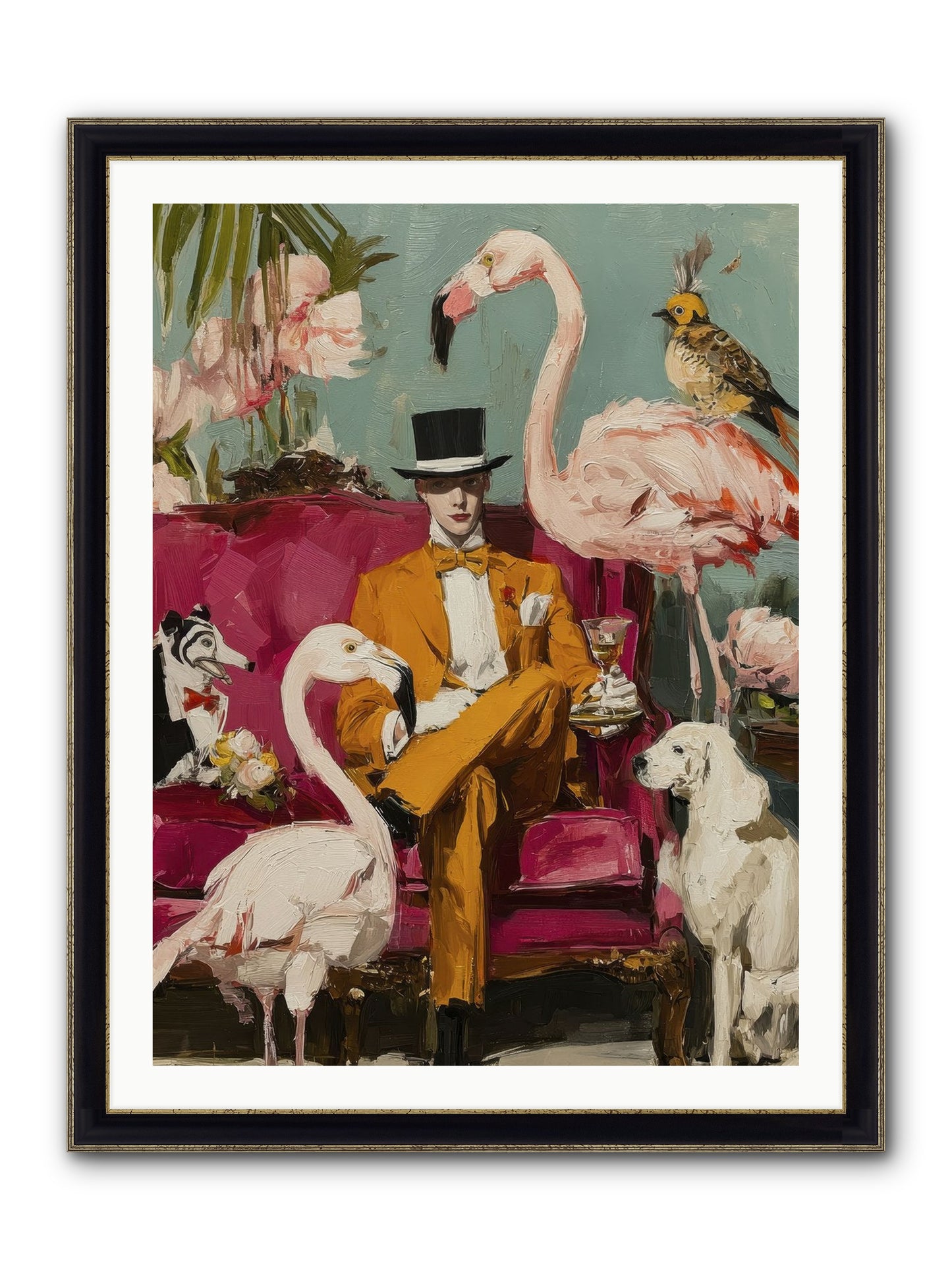 Hours Lost In Wonder Framed Print - Black & Gold 30x40