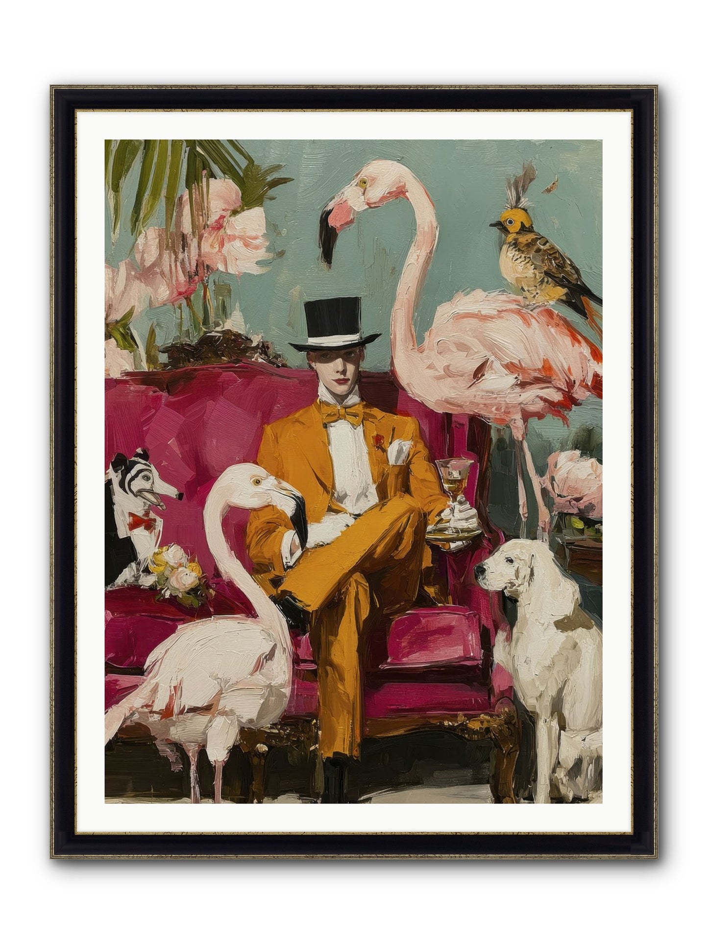 Hours Lost In Wonder Framed Print - Black & Gold 36x48