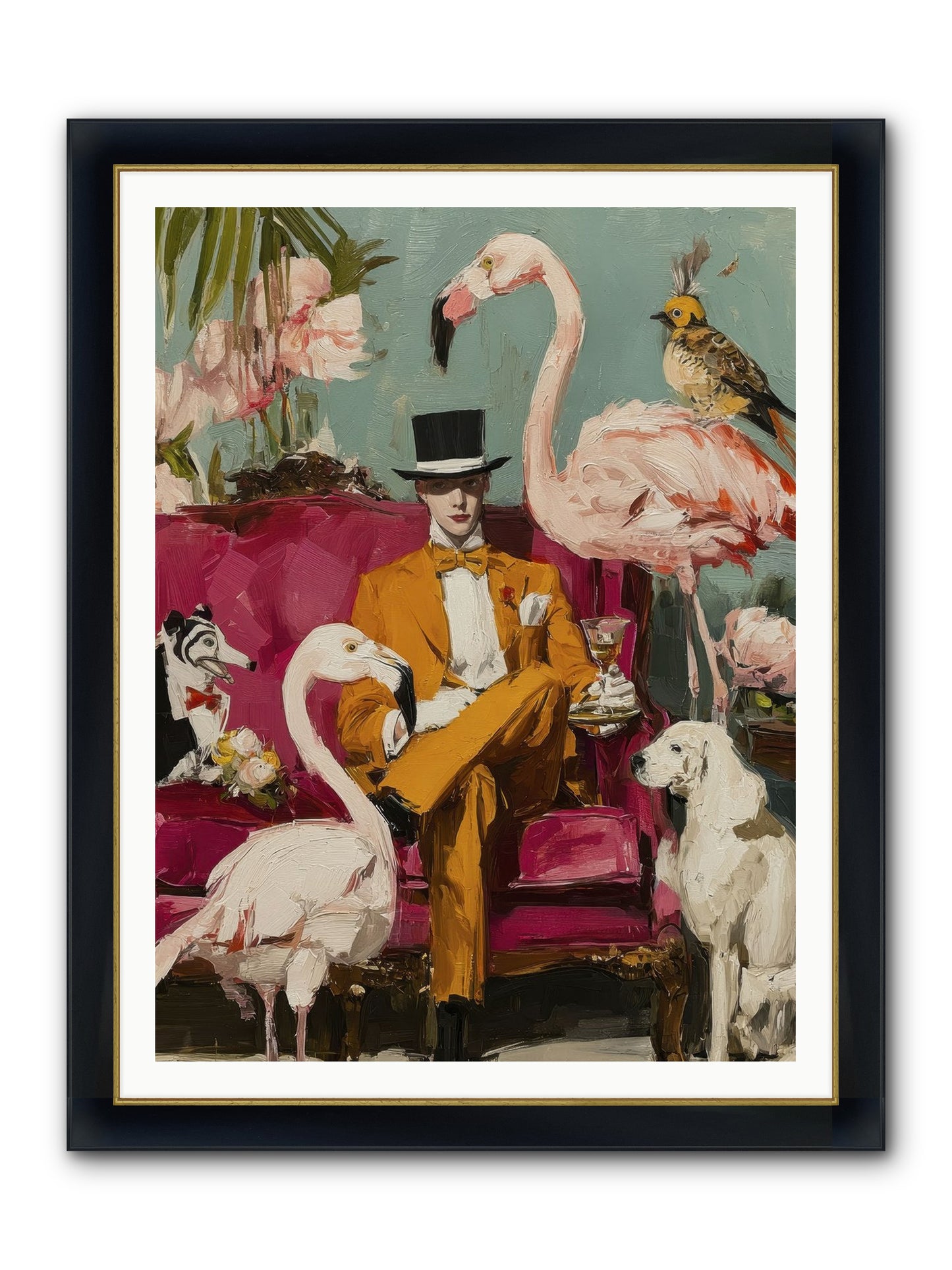 Hours Lost In Wonder Framed Print - Wide Black w/Gold 36x48