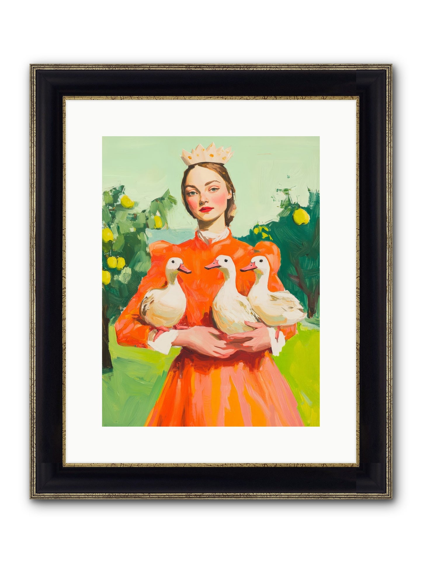 How Wings Found Love Framed Print - Black & Gold 12x16