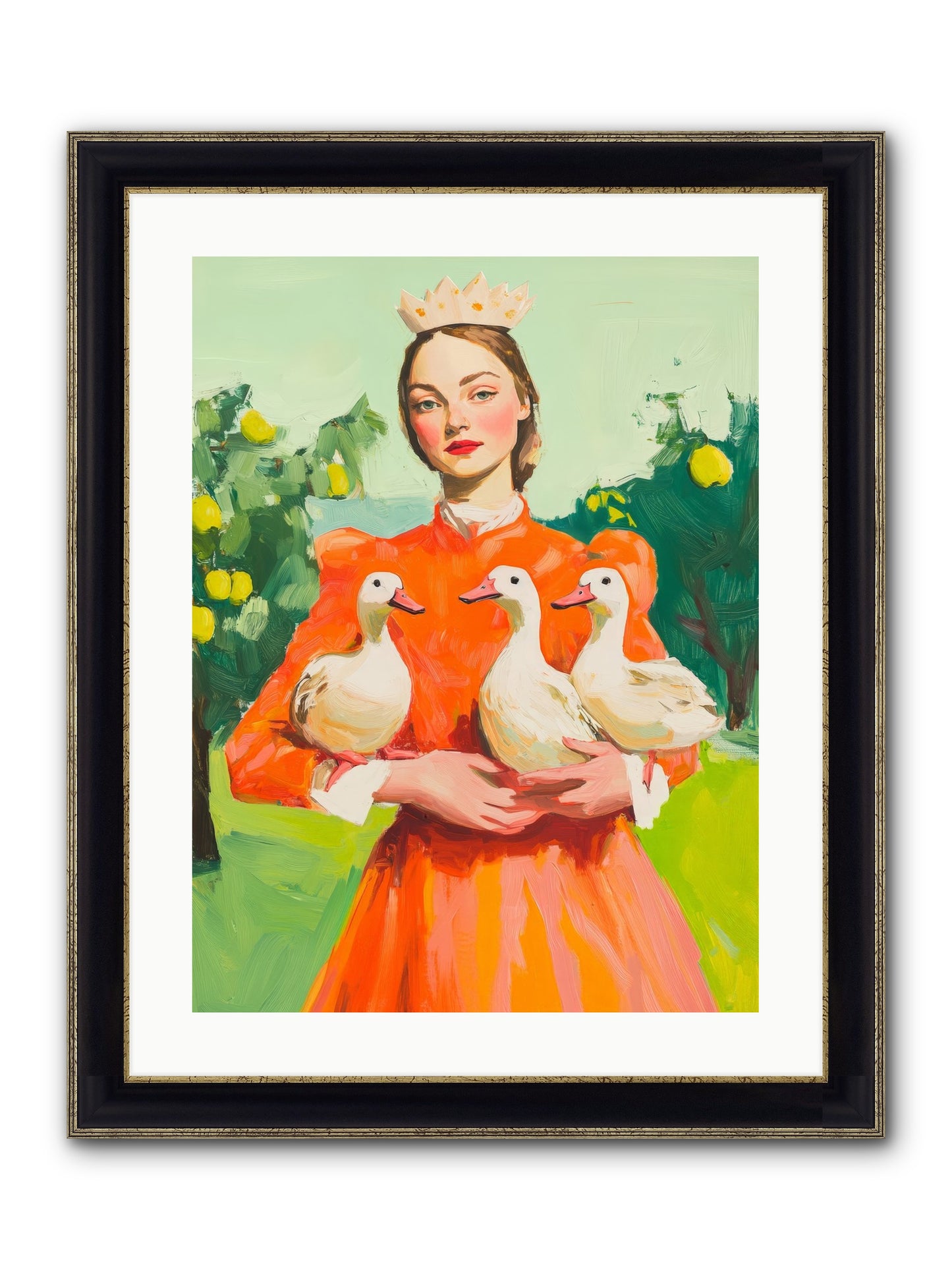 How Wings Found Love Framed Print - Black & Gold 18x24