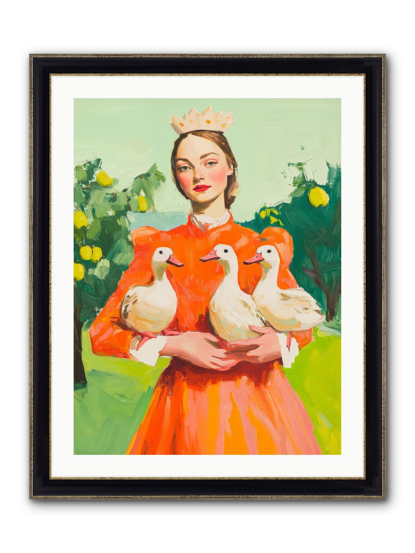 How Wings Found Love Framed Print - Black & Gold 24x32