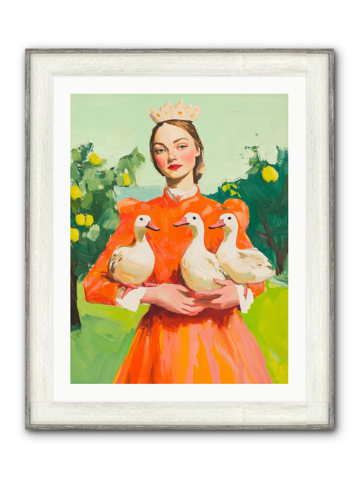 How Wings Found Love Framed Print - Driftwood White 24x32