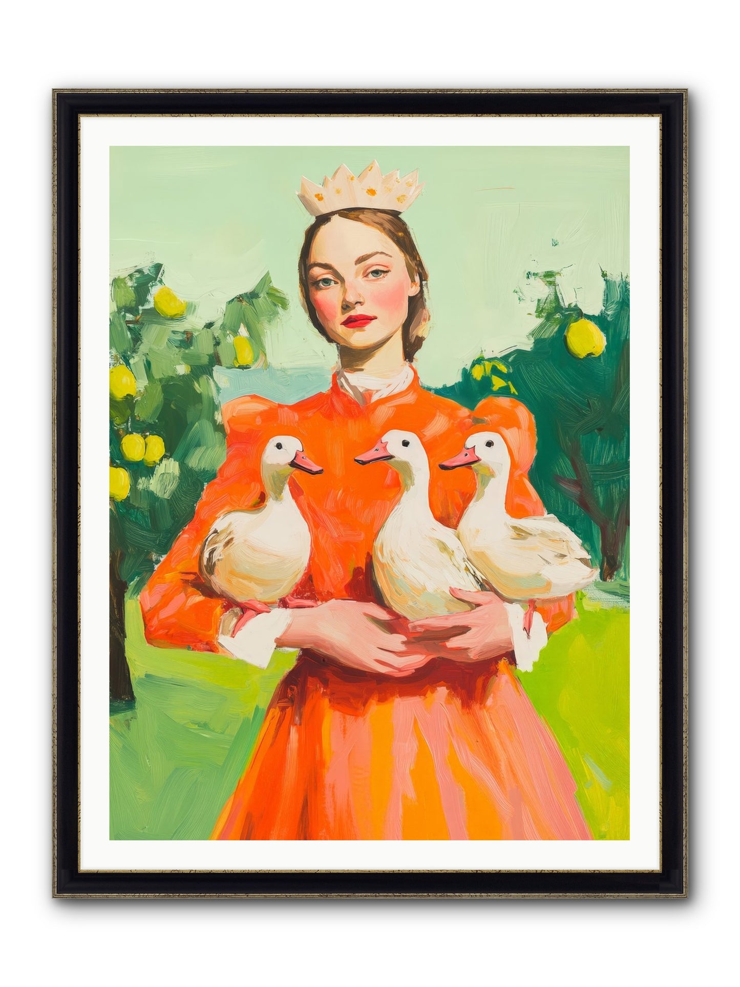 How Wings Found Love Framed Print - Black & Gold 36x48