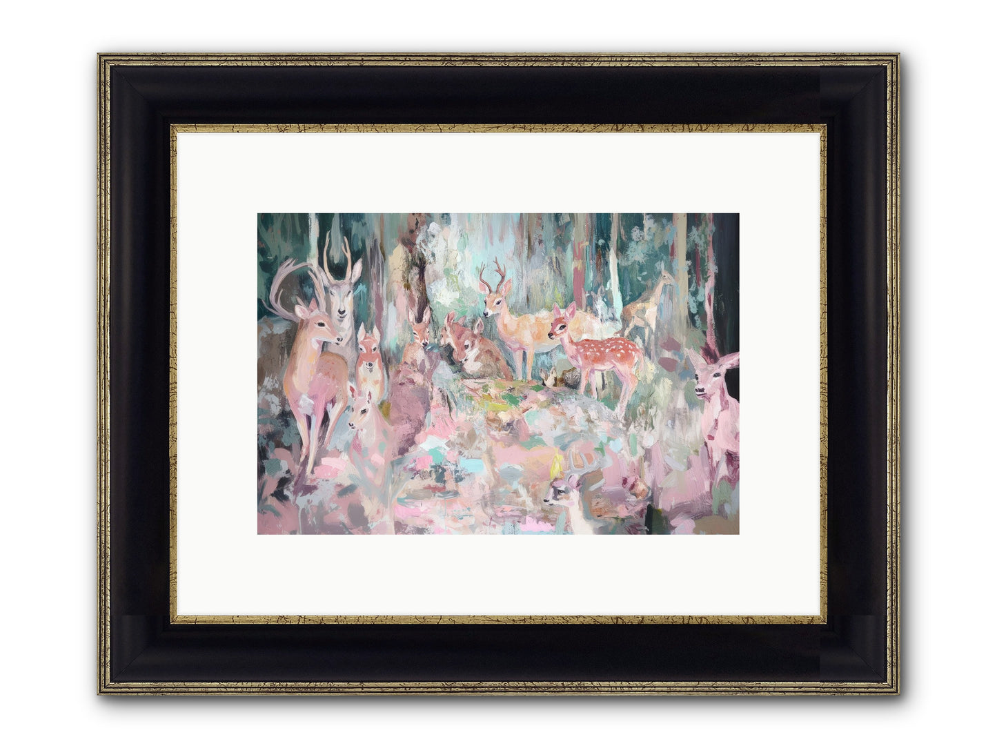 Huntington Glen Framed Print - Black & Gold 12x8
