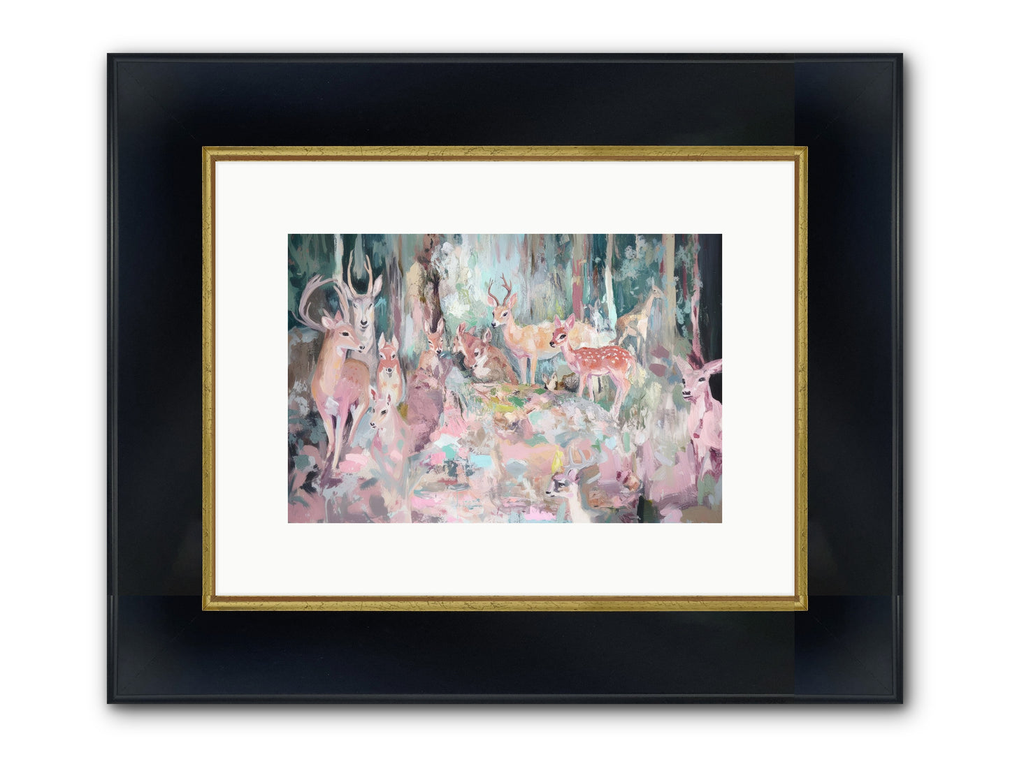 Huntington Glen Framed Print - Wide Black w/Gold 12x8
